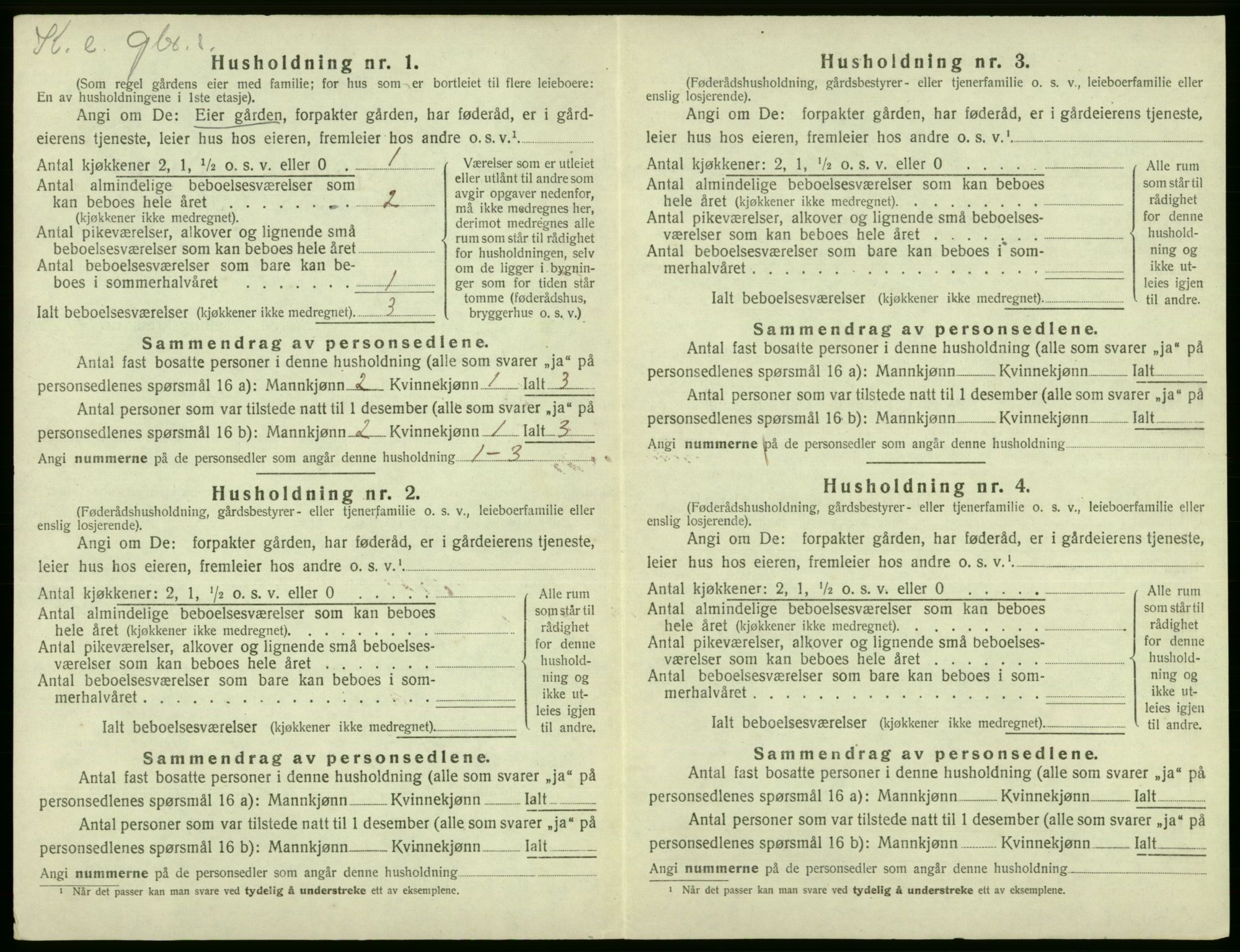 SAB, 1920 census for Fjell, 1920, p. 610