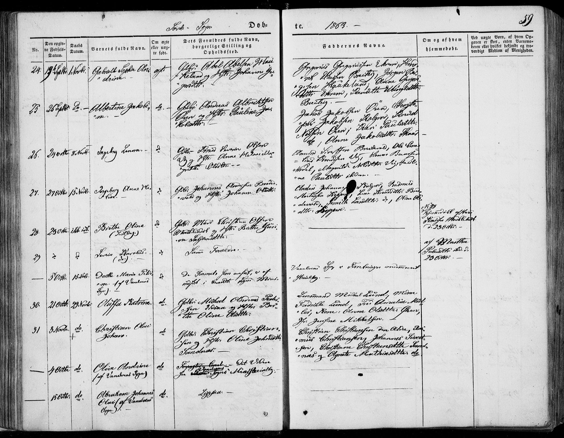 Ministerialprotokoller, klokkerbøker og fødselsregistre - Møre og Romsdal, SAT/A-1454/502/L0023: Parish register (official) no. 502A01, 1844-1873, p. 59