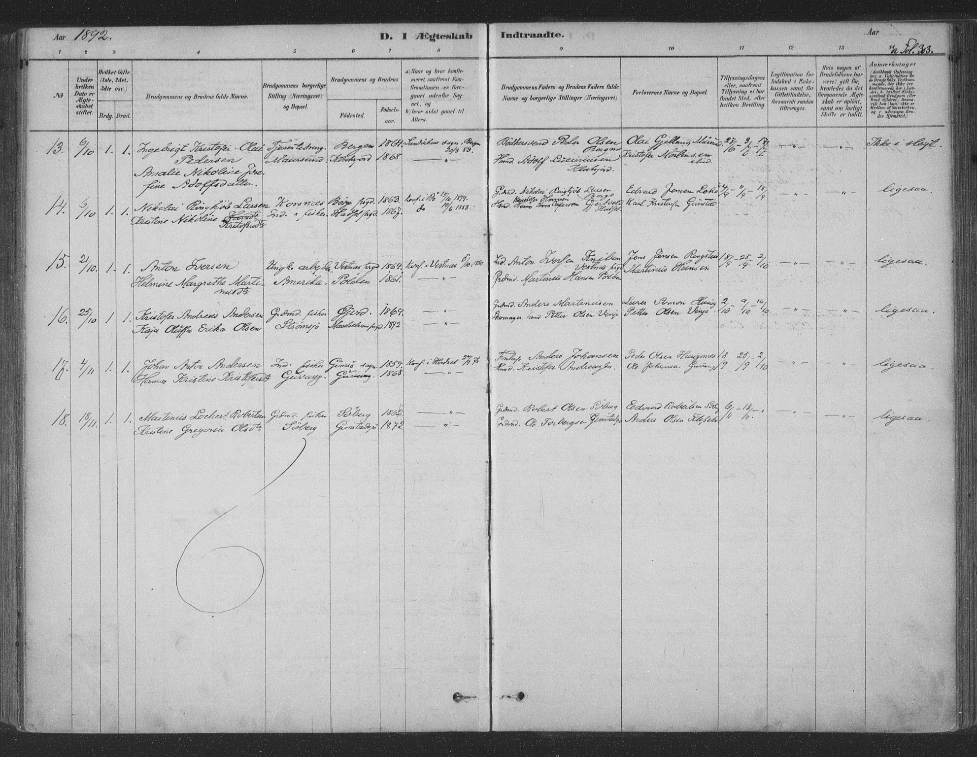 Ministerialprotokoller, klokkerbøker og fødselsregistre - Nordland, SAT/A-1459/891/L1302: Parish register (official) no. 891A07, 1878-1895, p. 303