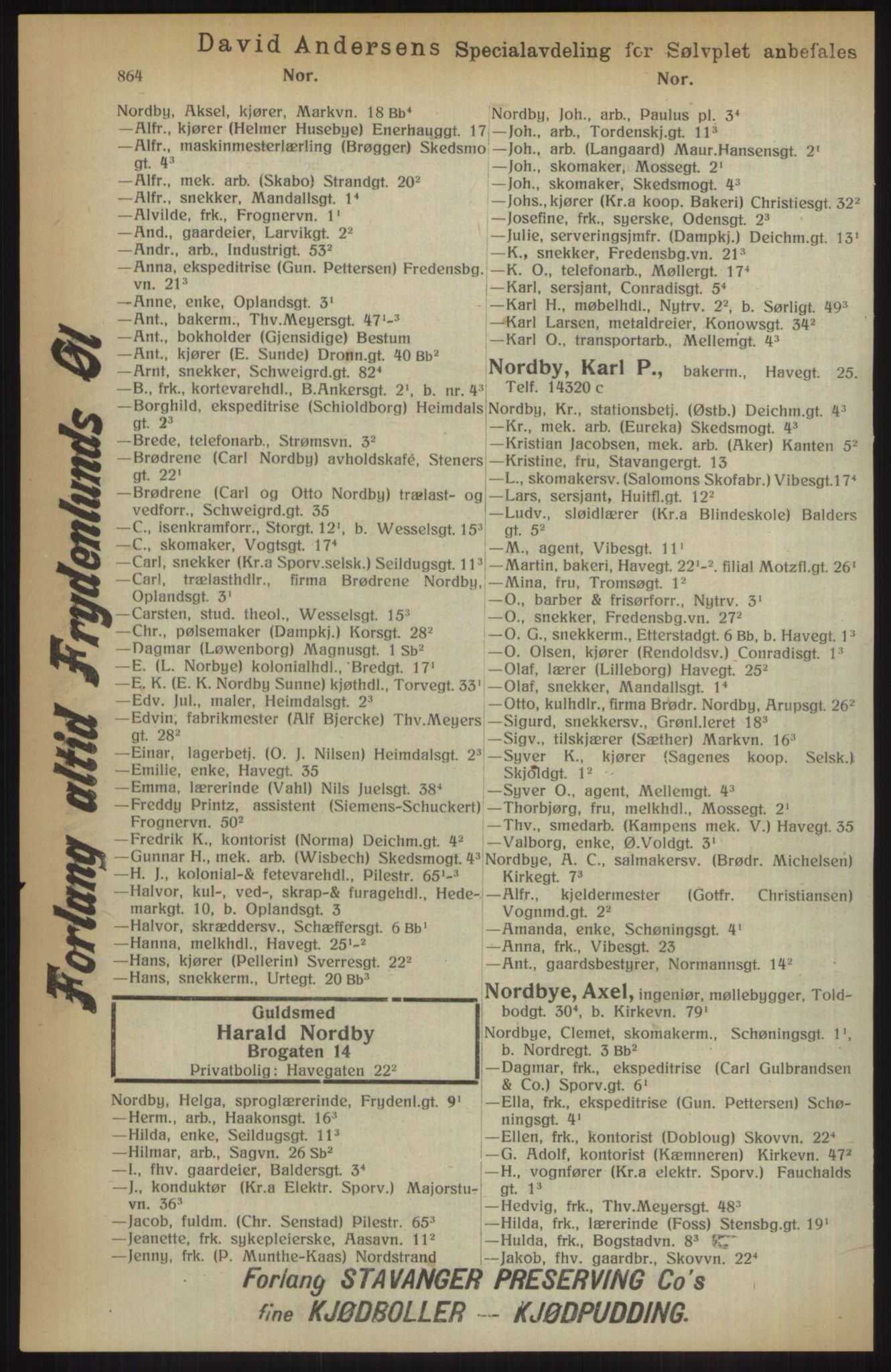 Kristiania/Oslo adressebok, PUBL/-, 1914, p. 864