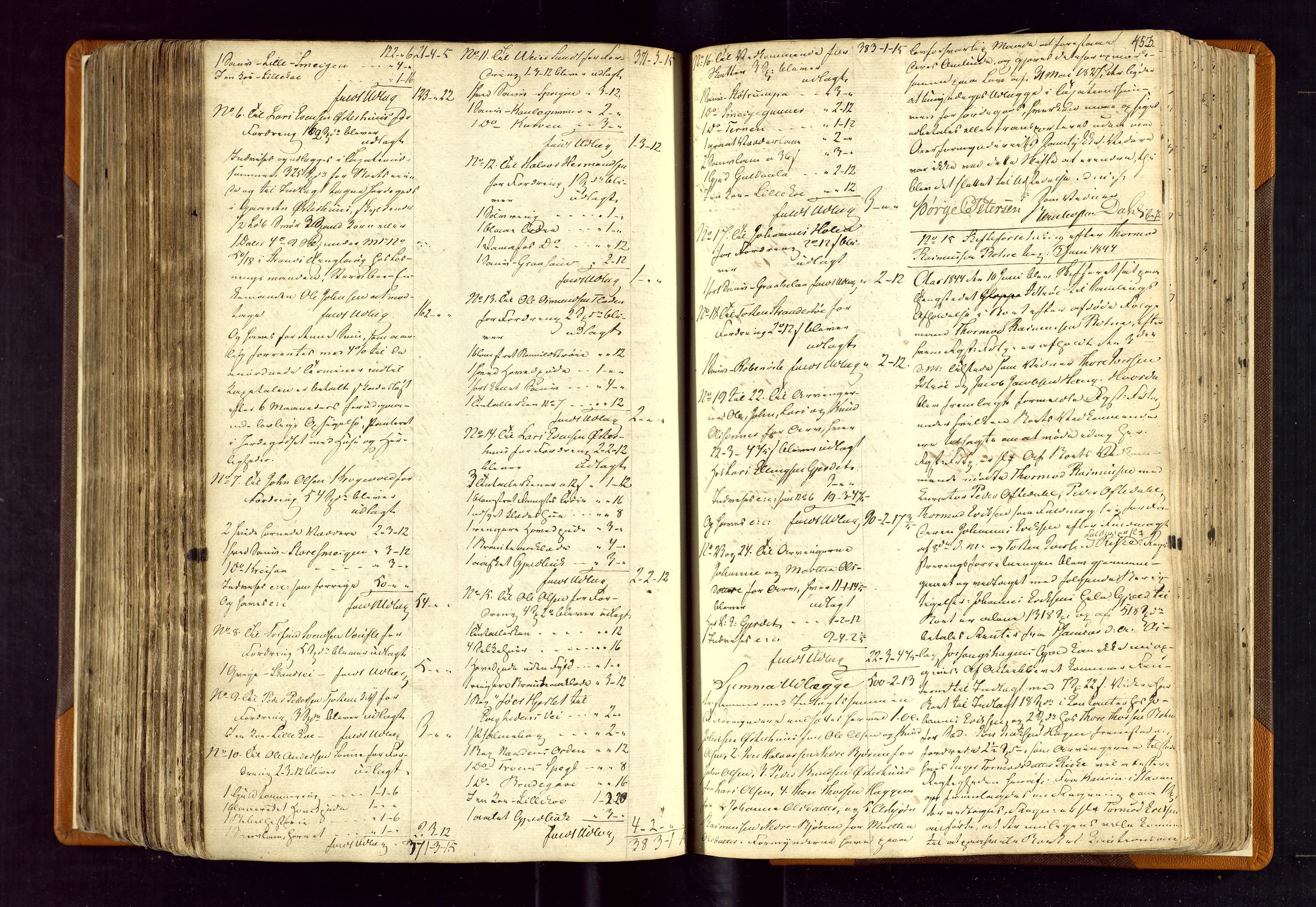 Karmsund sorenskriveri, AV/SAST-A-100311/01/IV/IVDBB/L0001: SKIFTEPROTOKOLL HESBY BC 1, 1831-1856, p. 452b-453a