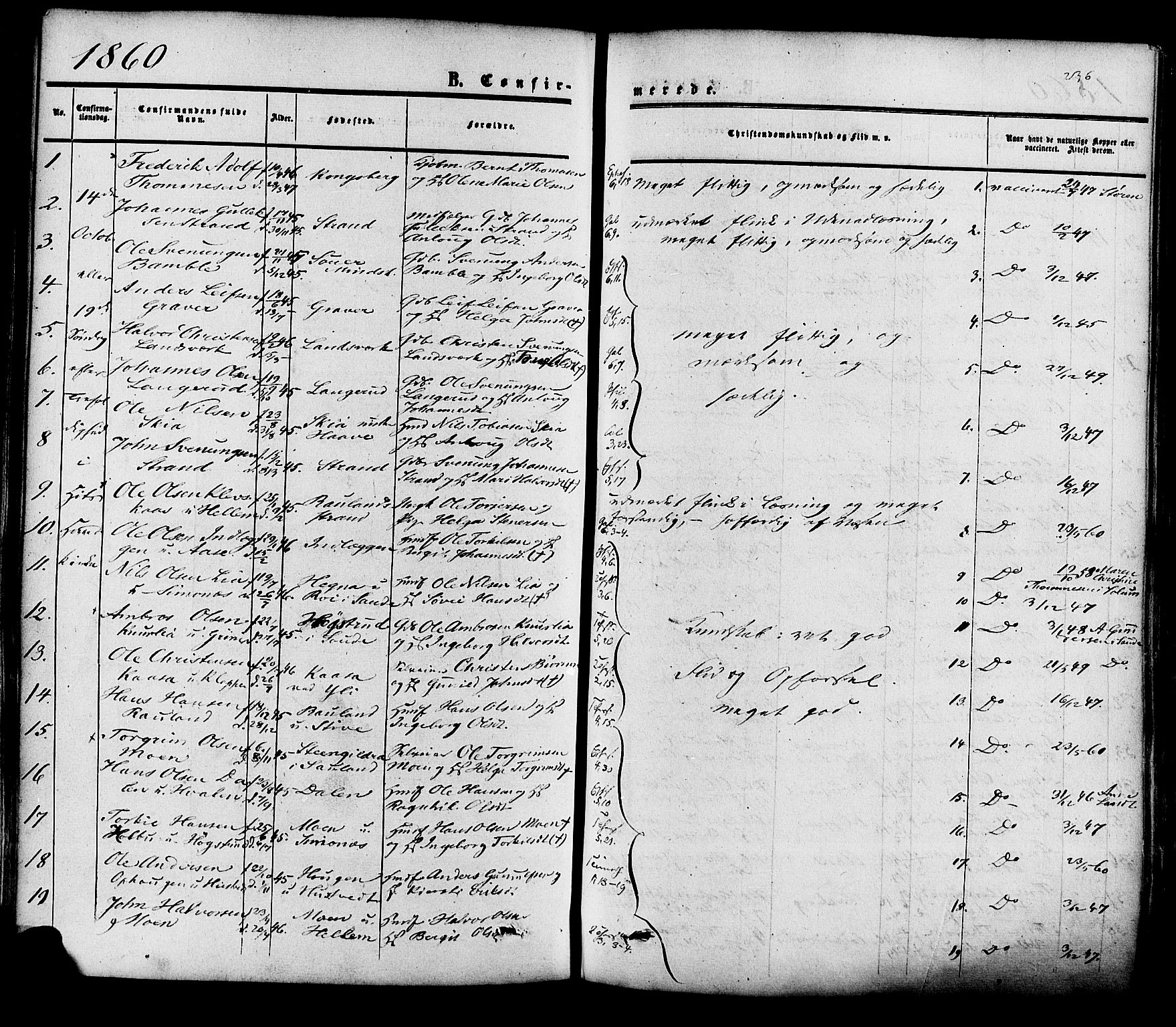 Heddal kirkebøker, SAKO/A-268/F/Fa/L0007: Parish register (official) no. I 7, 1855-1877, p. 236