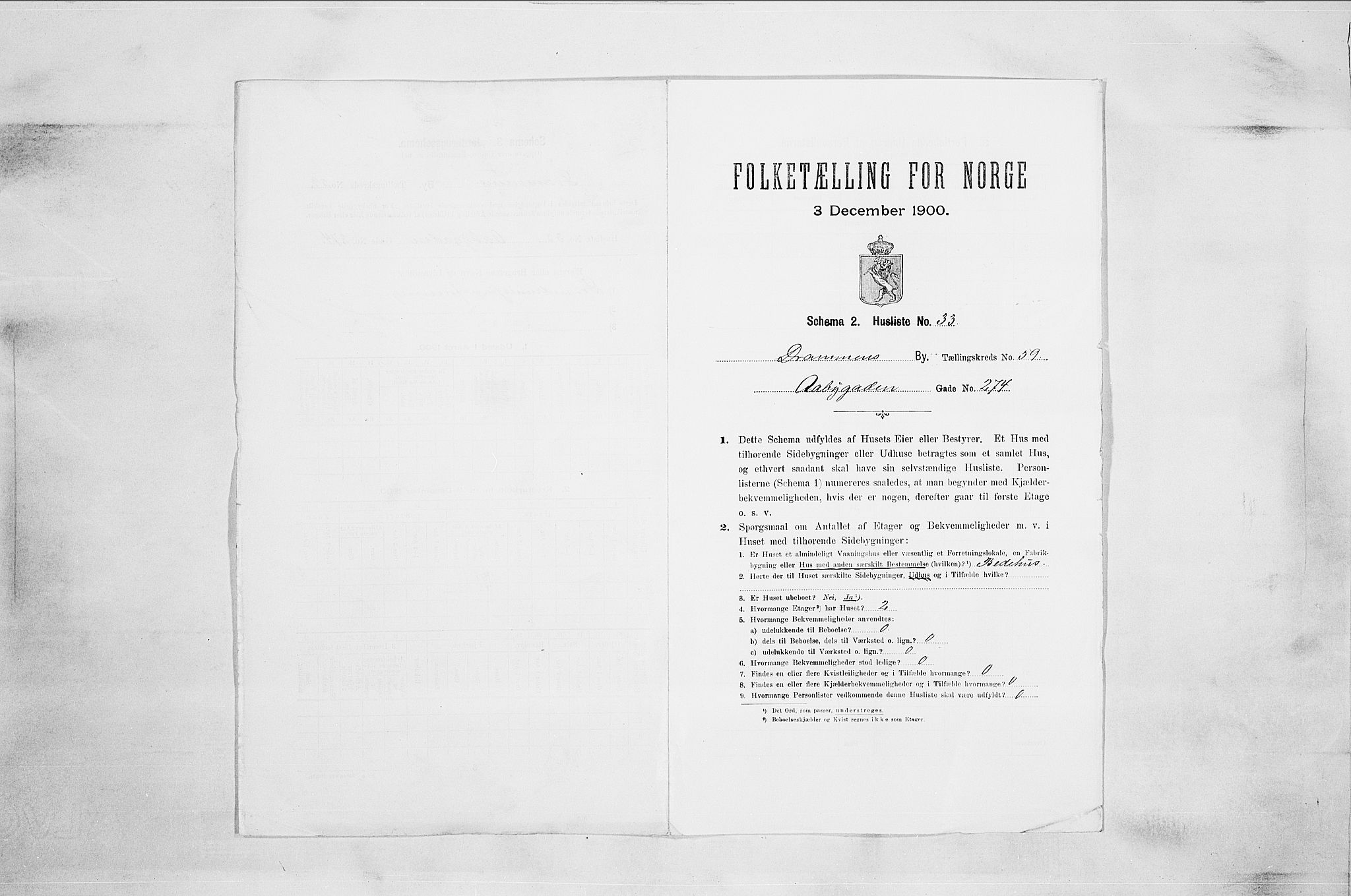 RA, 1900 census for Drammen, 1900, p. 10382