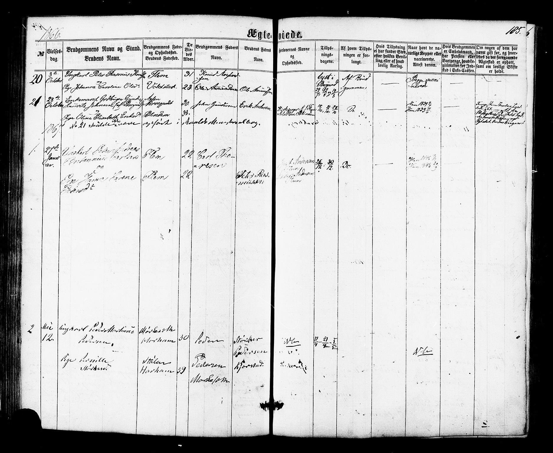 Ministerialprotokoller, klokkerbøker og fødselsregistre - Møre og Romsdal, AV/SAT-A-1454/536/L0498: Parish register (official) no. 536A07, 1862-1875, p. 185