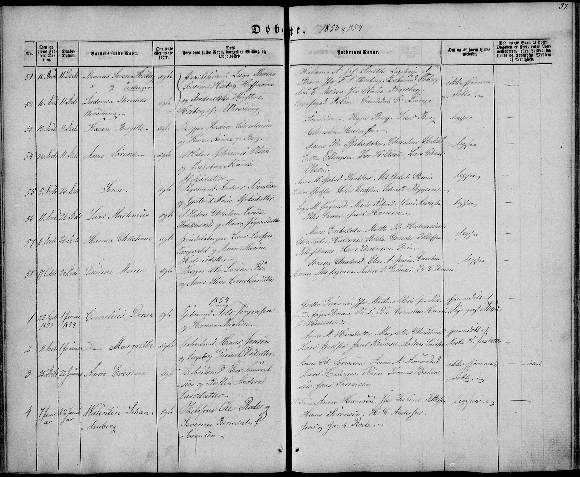 Brevik kirkebøker, SAKO/A-255/F/Fa/L0005: Parish register (official) no. 5, 1847-1865, p. 37
