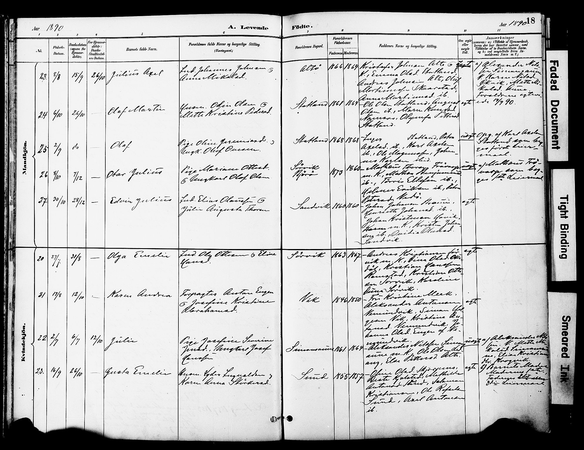 Ministerialprotokoller, klokkerbøker og fødselsregistre - Nord-Trøndelag, AV/SAT-A-1458/774/L0628: Parish register (official) no. 774A02, 1887-1903, p. 18