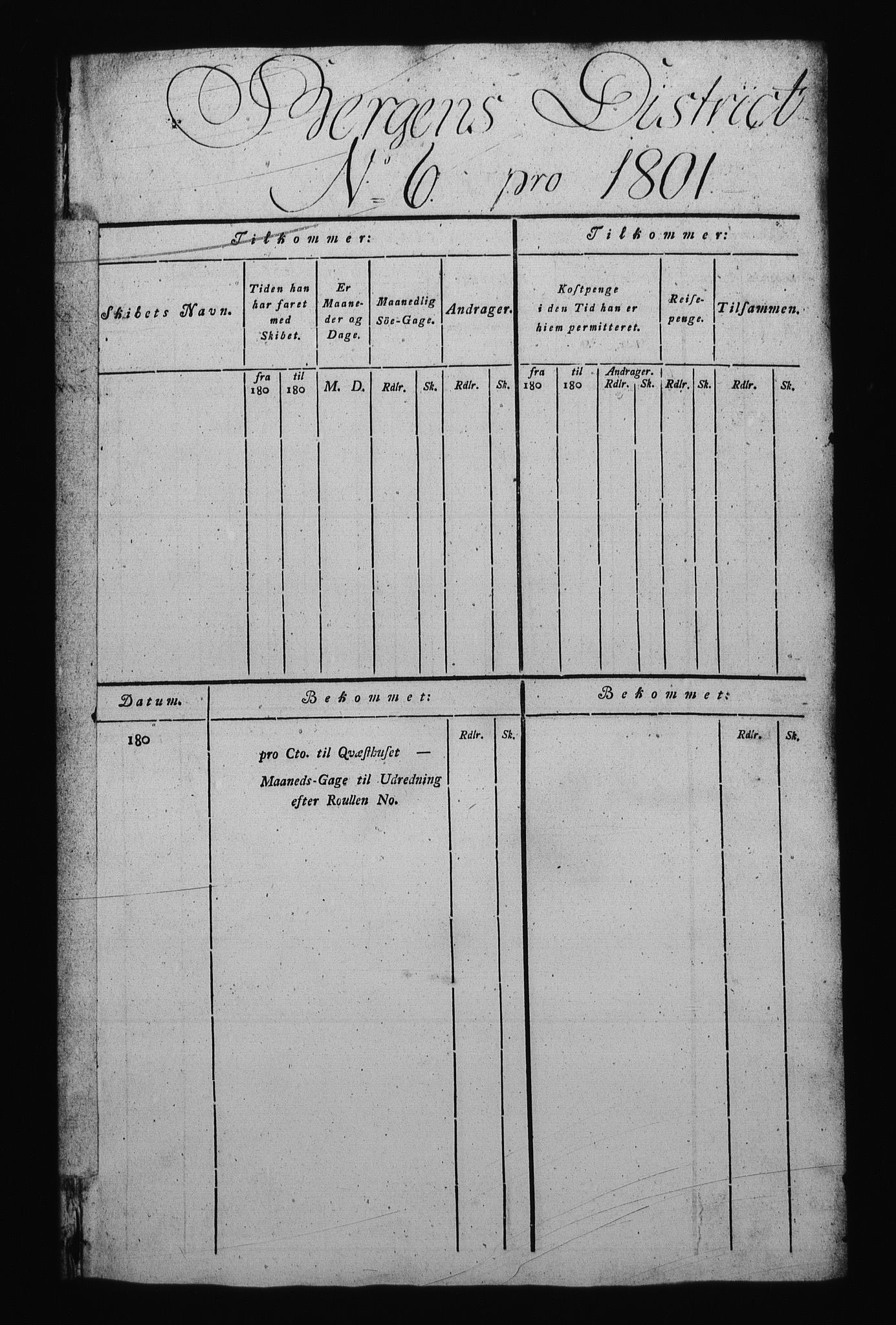 Sjøetaten, AV/RA-EA-3110/F/L0238: Bergen distrikt, bind 6, 1801