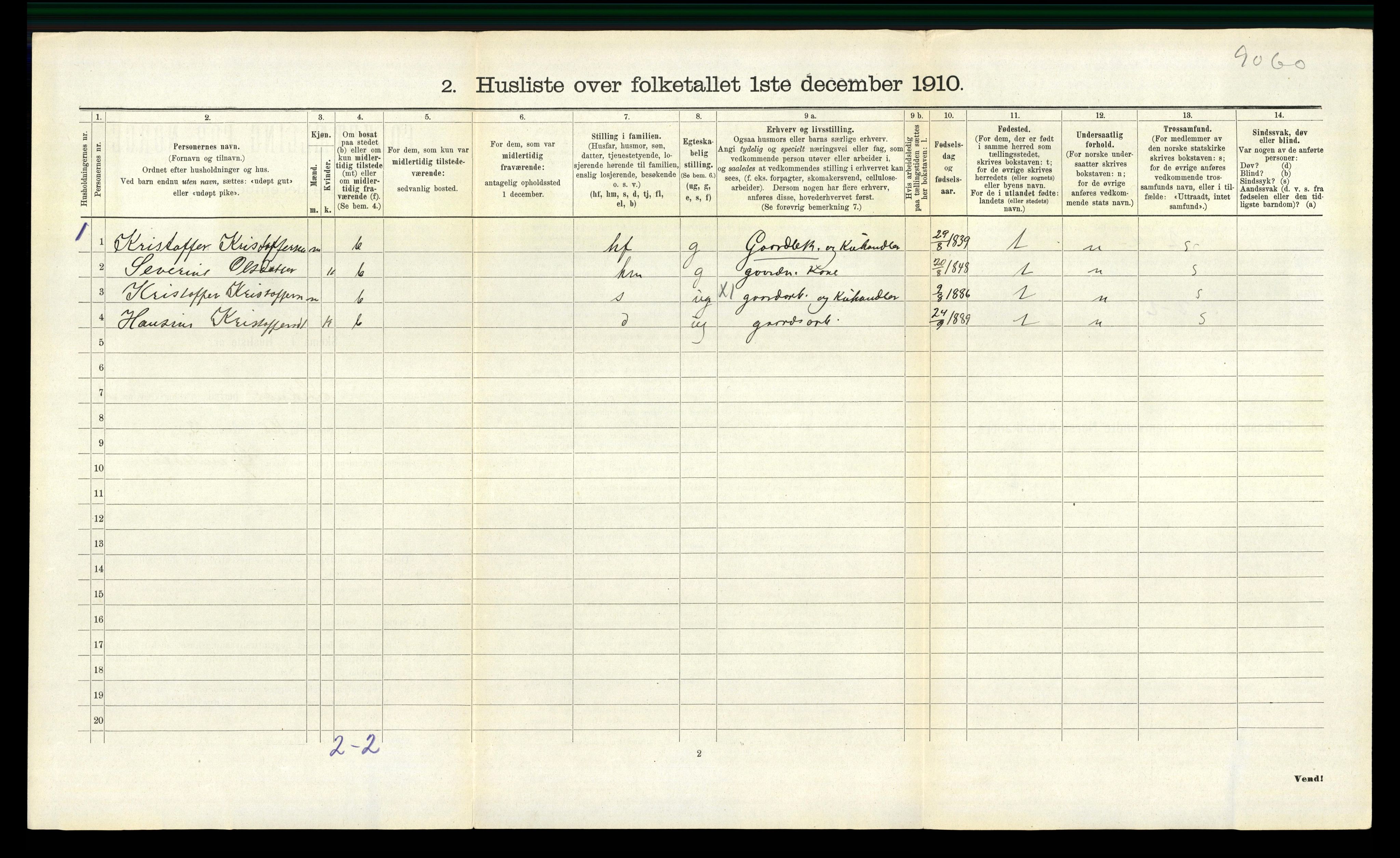 RA, 1910 census for Liknes, 1910, p. 349