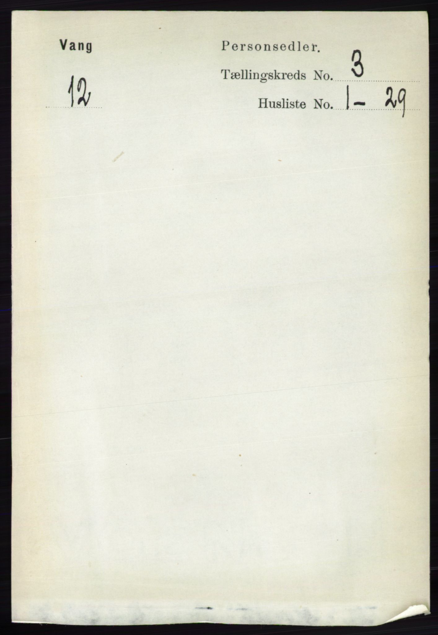 RA, 1891 census for 0414 Vang, 1891, p. 1892