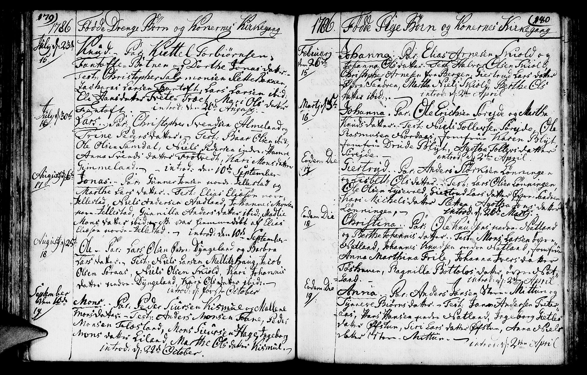 Fana Sokneprestembete, AV/SAB-A-75101/H/Haa/Haaa/L0005: Parish register (official) no. A 5, 1773-1799, p. 179-180