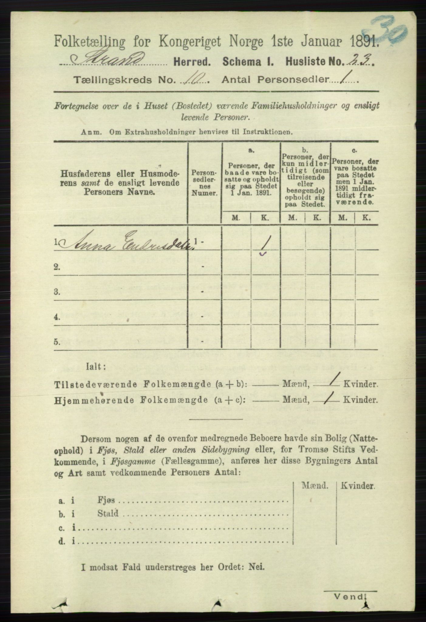 RA, 1891 census for 1130 Strand, 1891, p. 2727