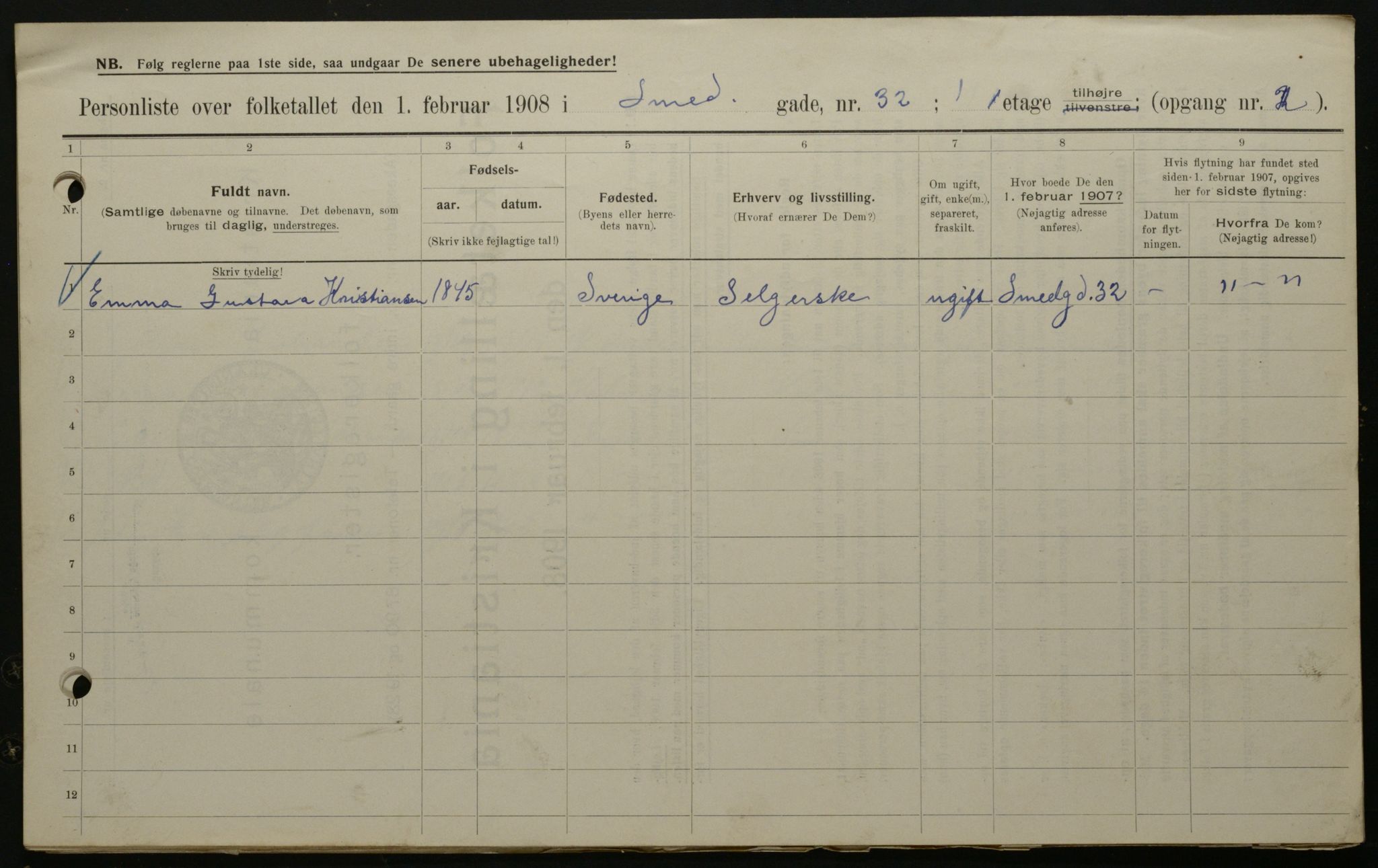 OBA, Municipal Census 1908 for Kristiania, 1908, p. 87647