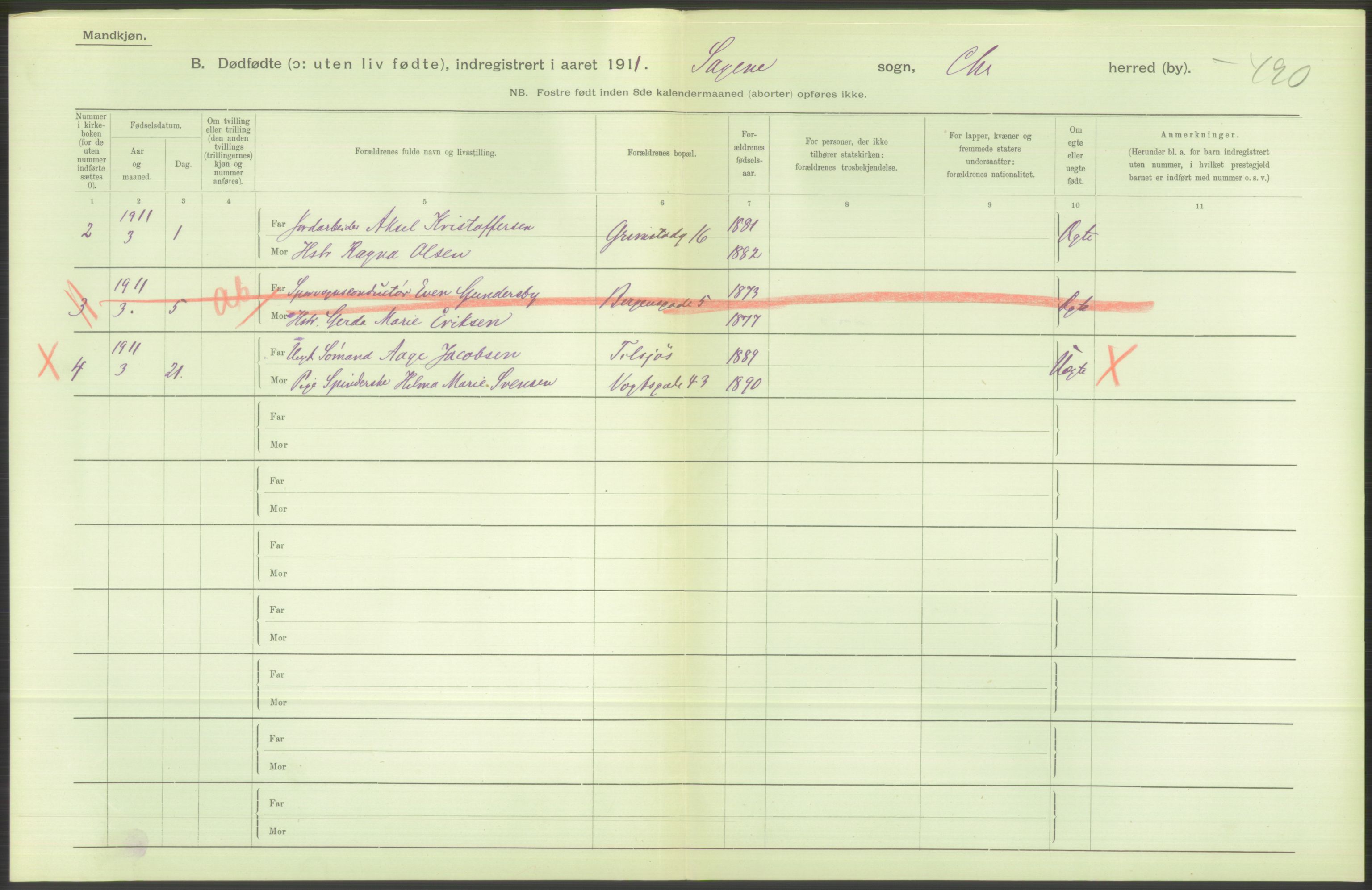 Statistisk sentralbyrå, Sosiodemografiske emner, Befolkning, RA/S-2228/D/Df/Dfb/Dfba/L0010: Kristiania: Døde kvinner samt dødfødte., 1911, p. 82