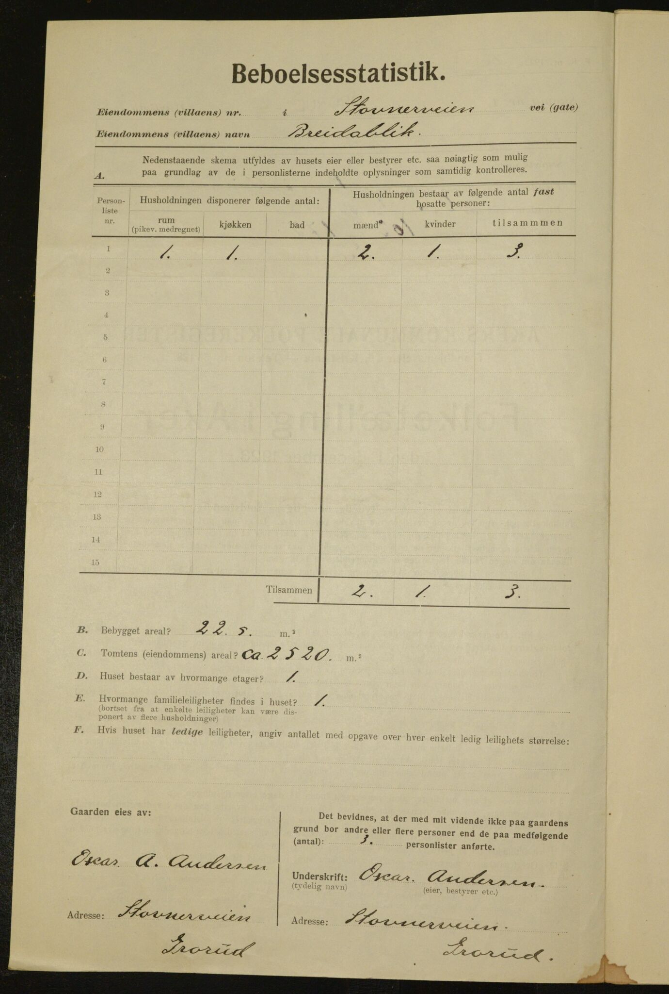 , Municipal Census 1923 for Aker, 1923, p. 31338