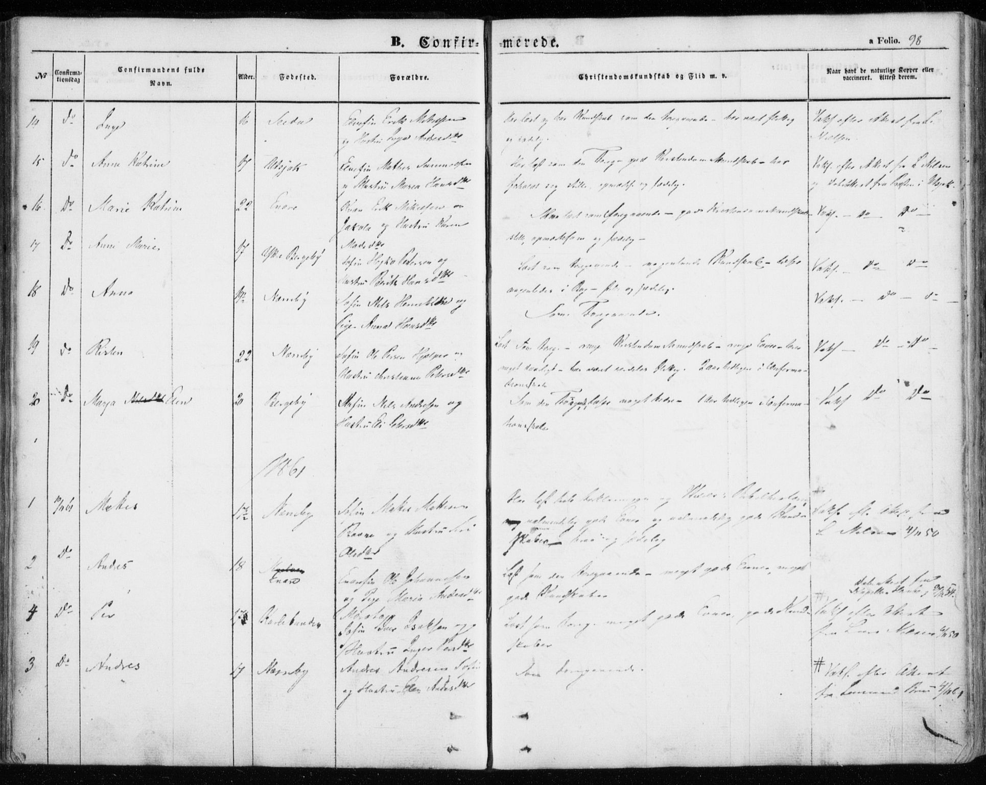 Nesseby sokneprestkontor, SATØ/S-1330/H/Ha/L0002kirke: Parish register (official) no. 2, 1856-1864, p. 98
