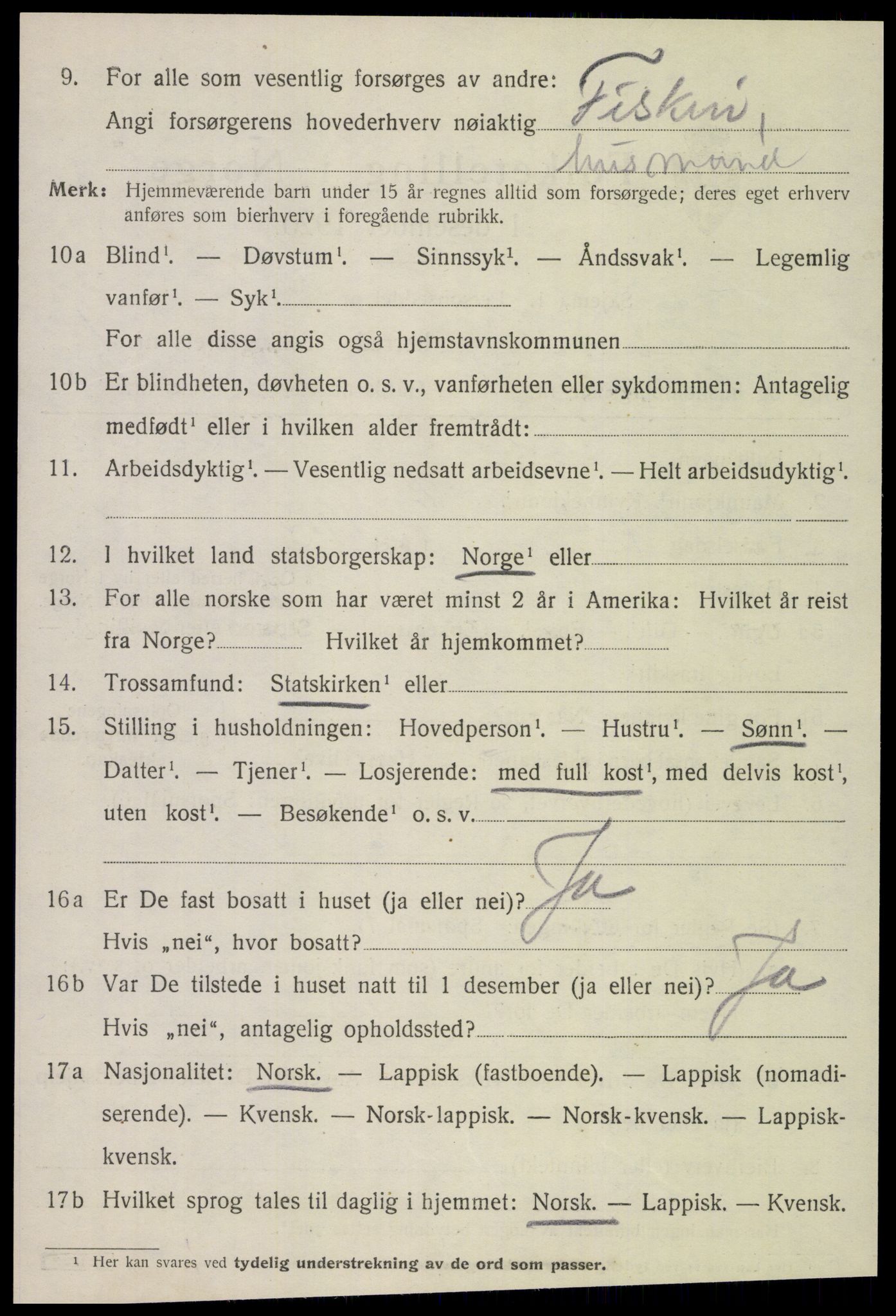 SAT, 1920 census for Meløy, 1920, p. 1466