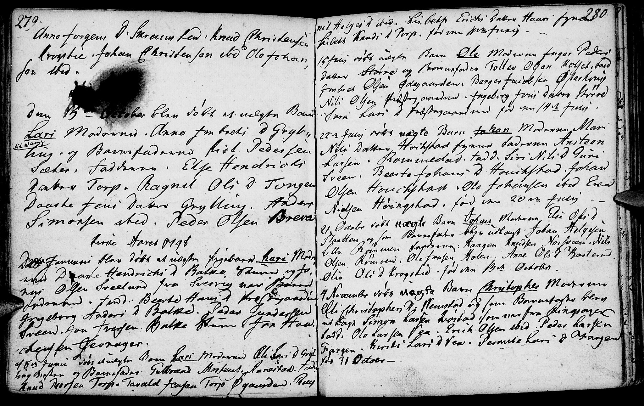 Løten prestekontor, AV/SAH-PREST-022/K/Ka/L0003: Parish register (official) no. 3, 1773-1800, p. 279-280