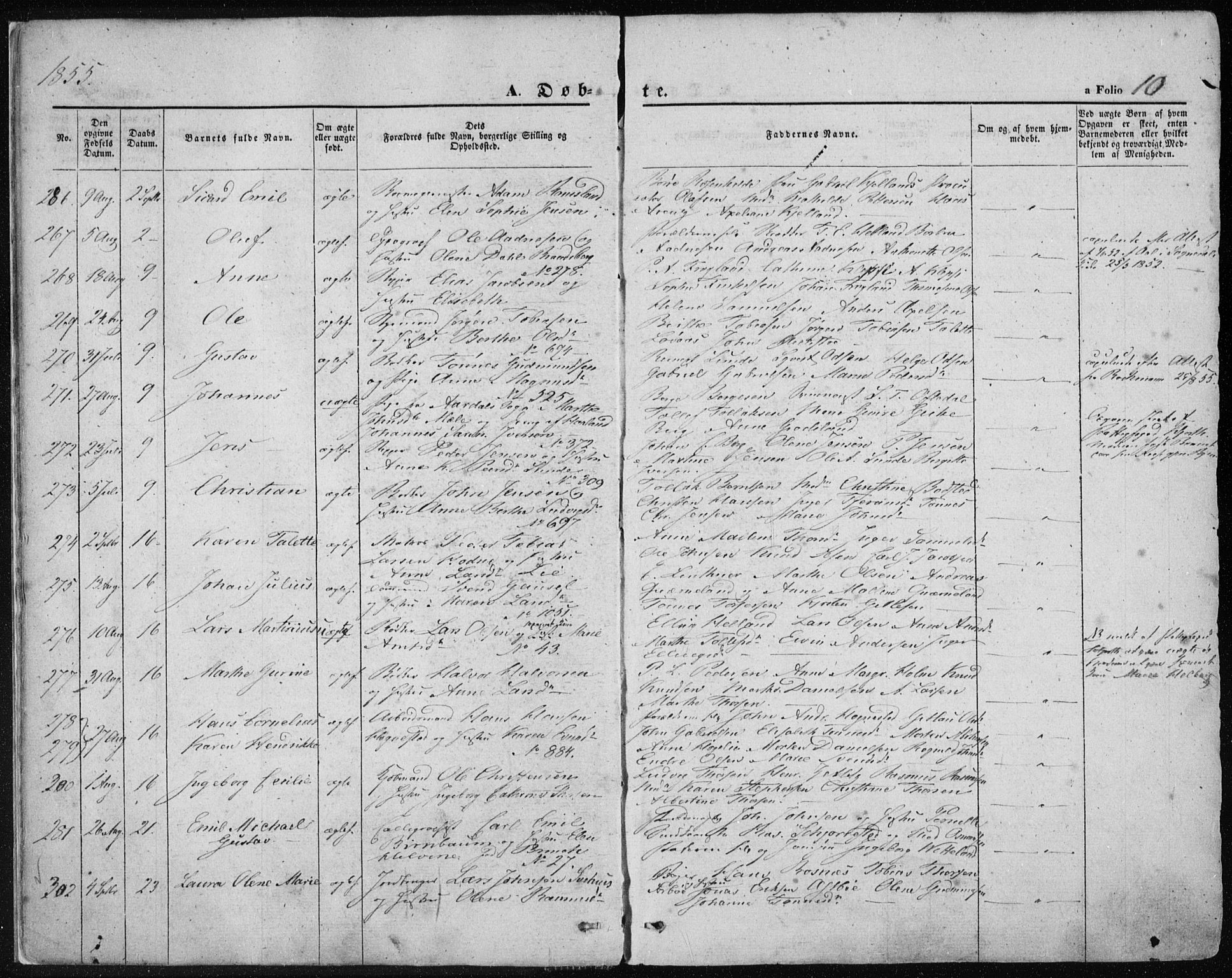 Domkirken sokneprestkontor, AV/SAST-A-101812/001/30/30BA/L0017: Parish register (official) no. A 16, 1855-1867, p. 10