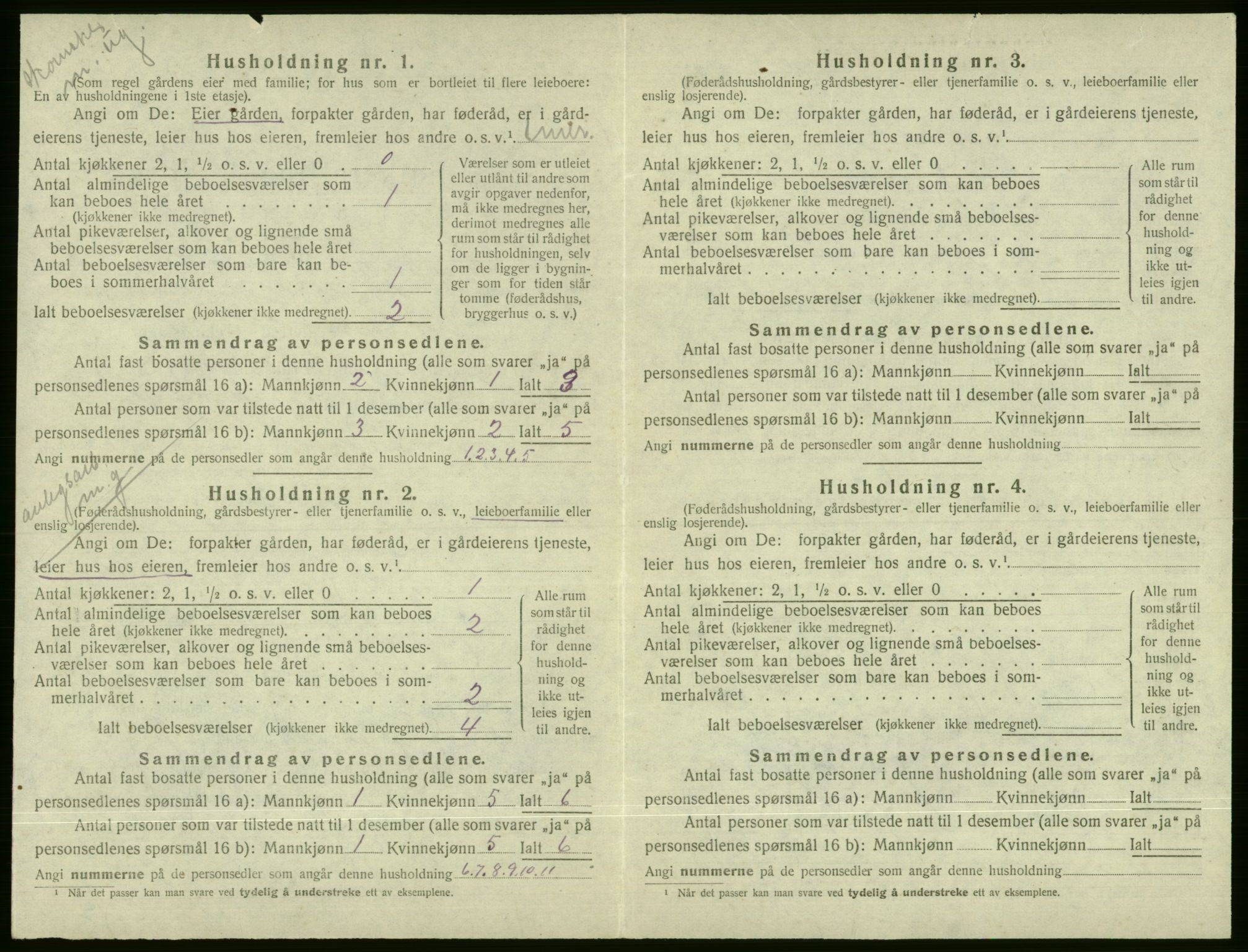 SAB, 1920 census for Voss, 1920, p. 1800