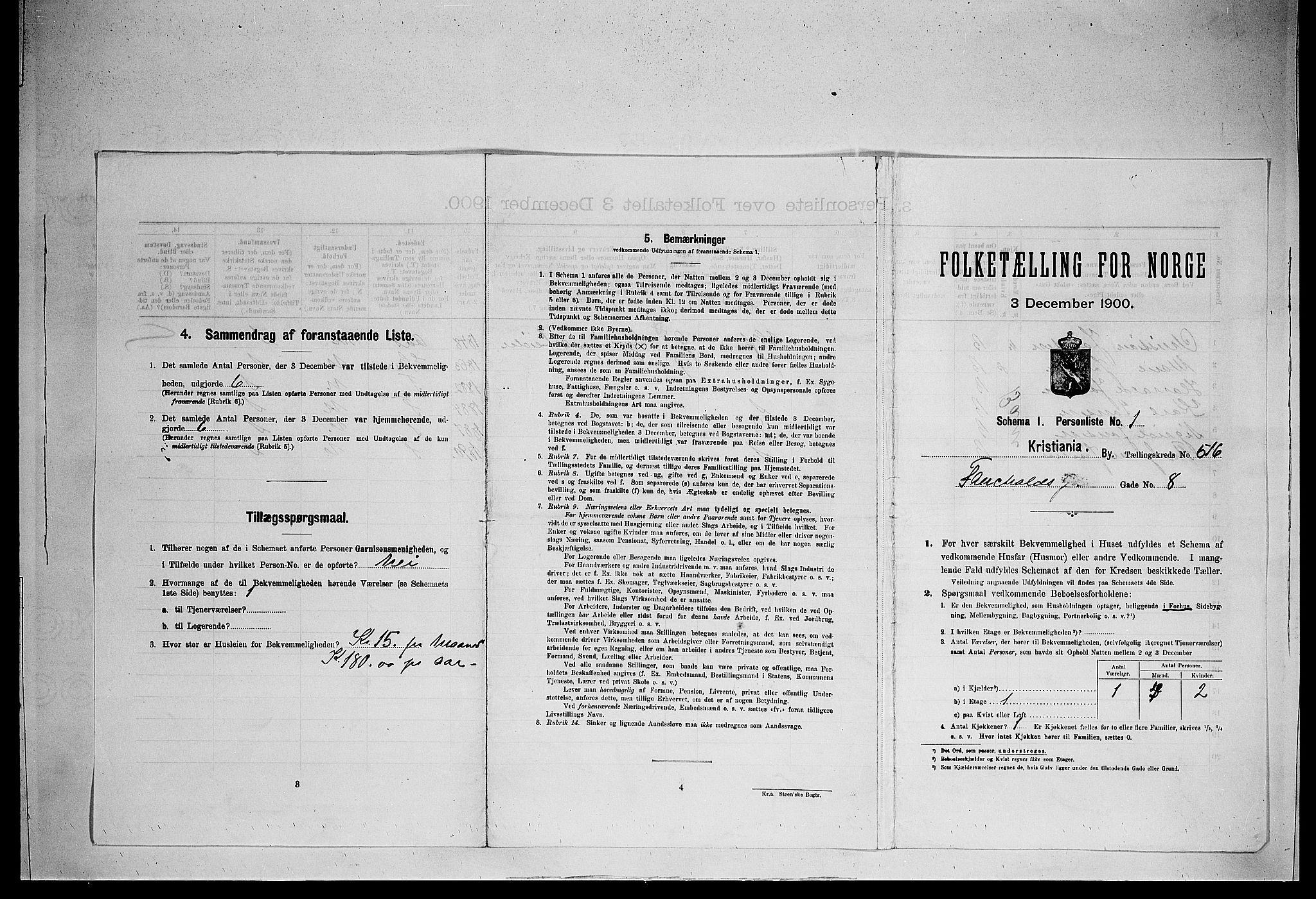 SAO, 1900 census for Kristiania, 1900, p. 22579