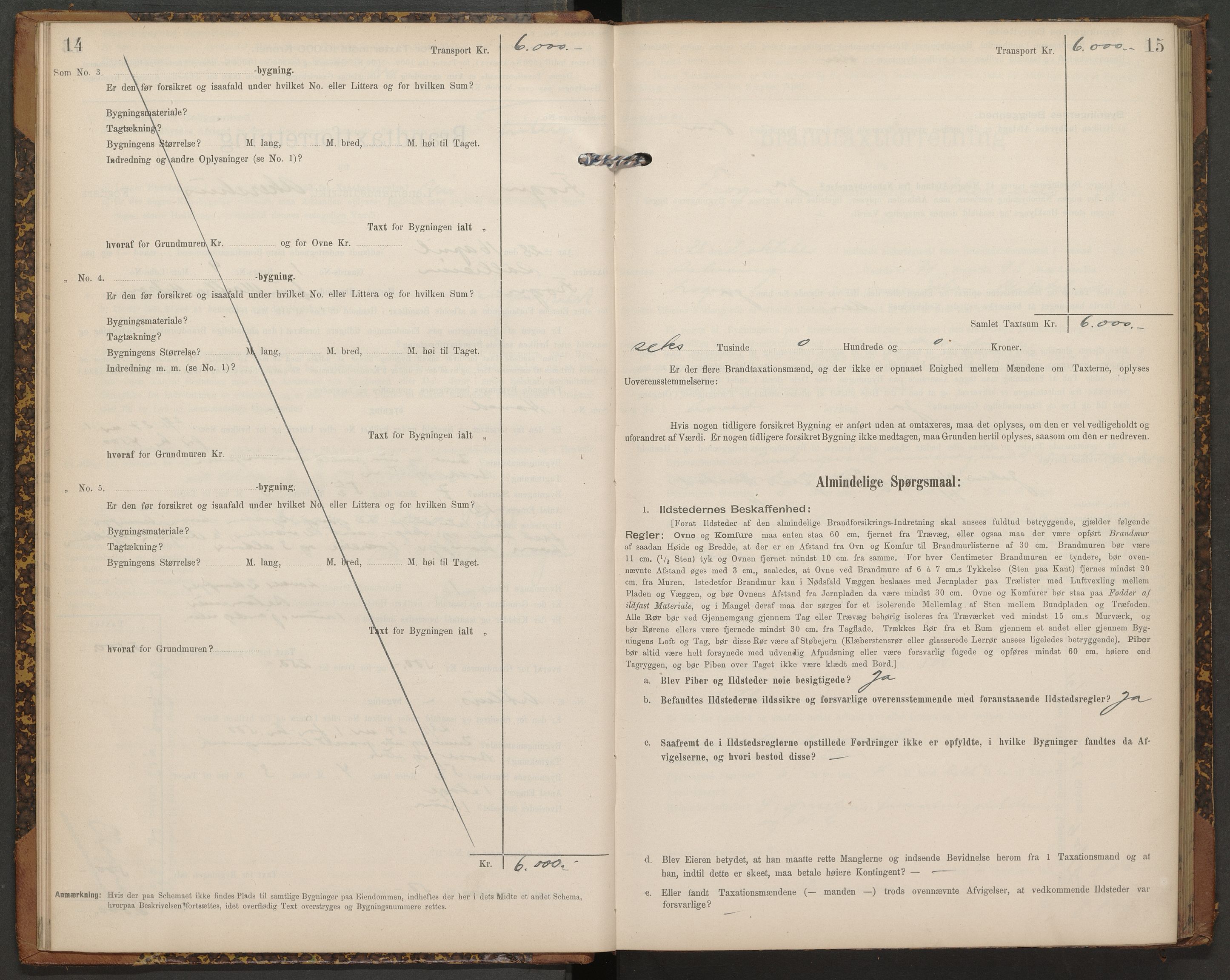 Norges brannkasse, branntakster Frogn, AV/SAO-A-11385/F/Fb/L0002: Branntakstprotokoll, 1911-1934