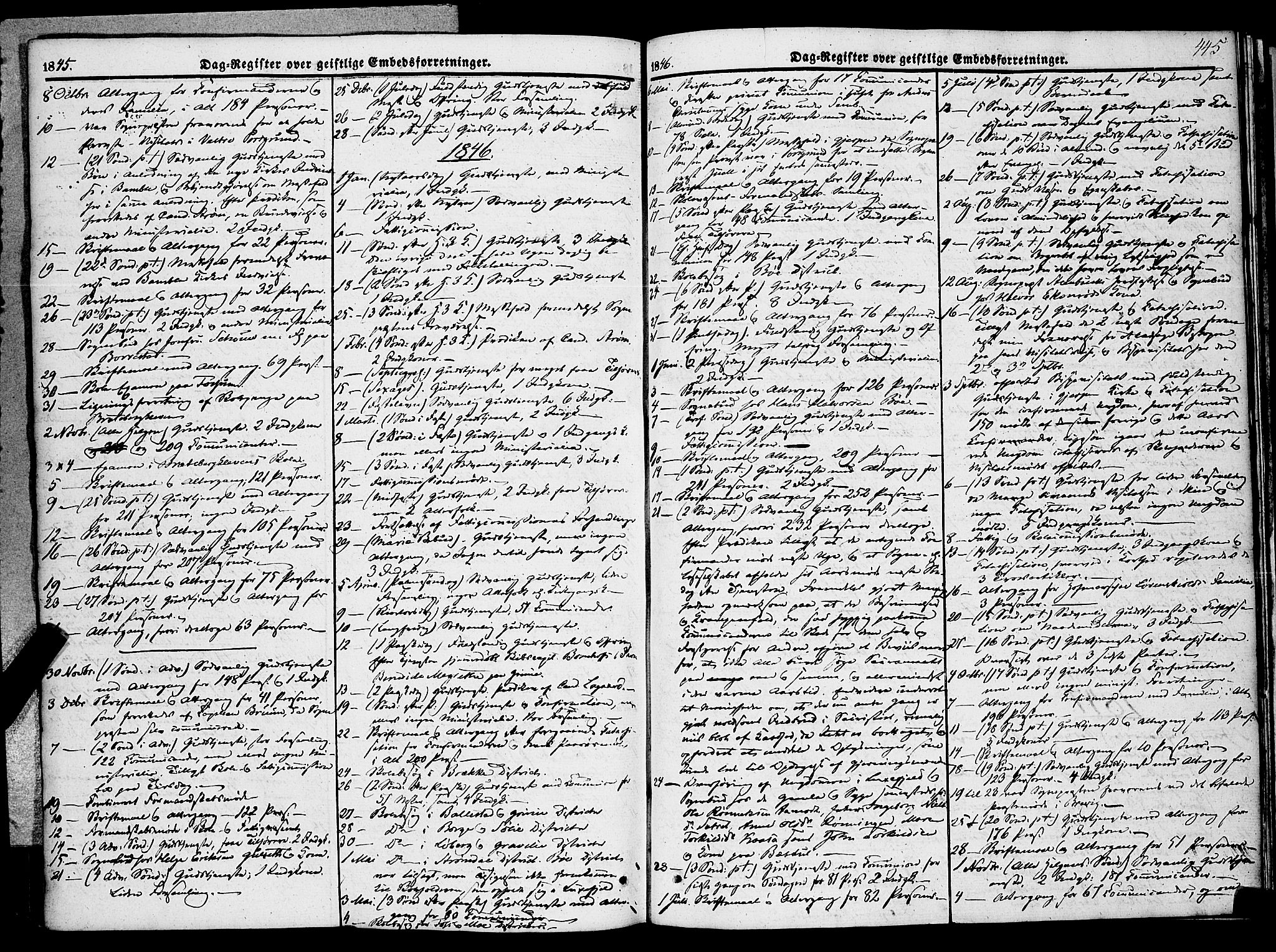 Gjerpen kirkebøker, AV/SAKO-A-265/F/Fa/L0007b: Parish register (official) no. I 7B, 1834-1857, p. 445