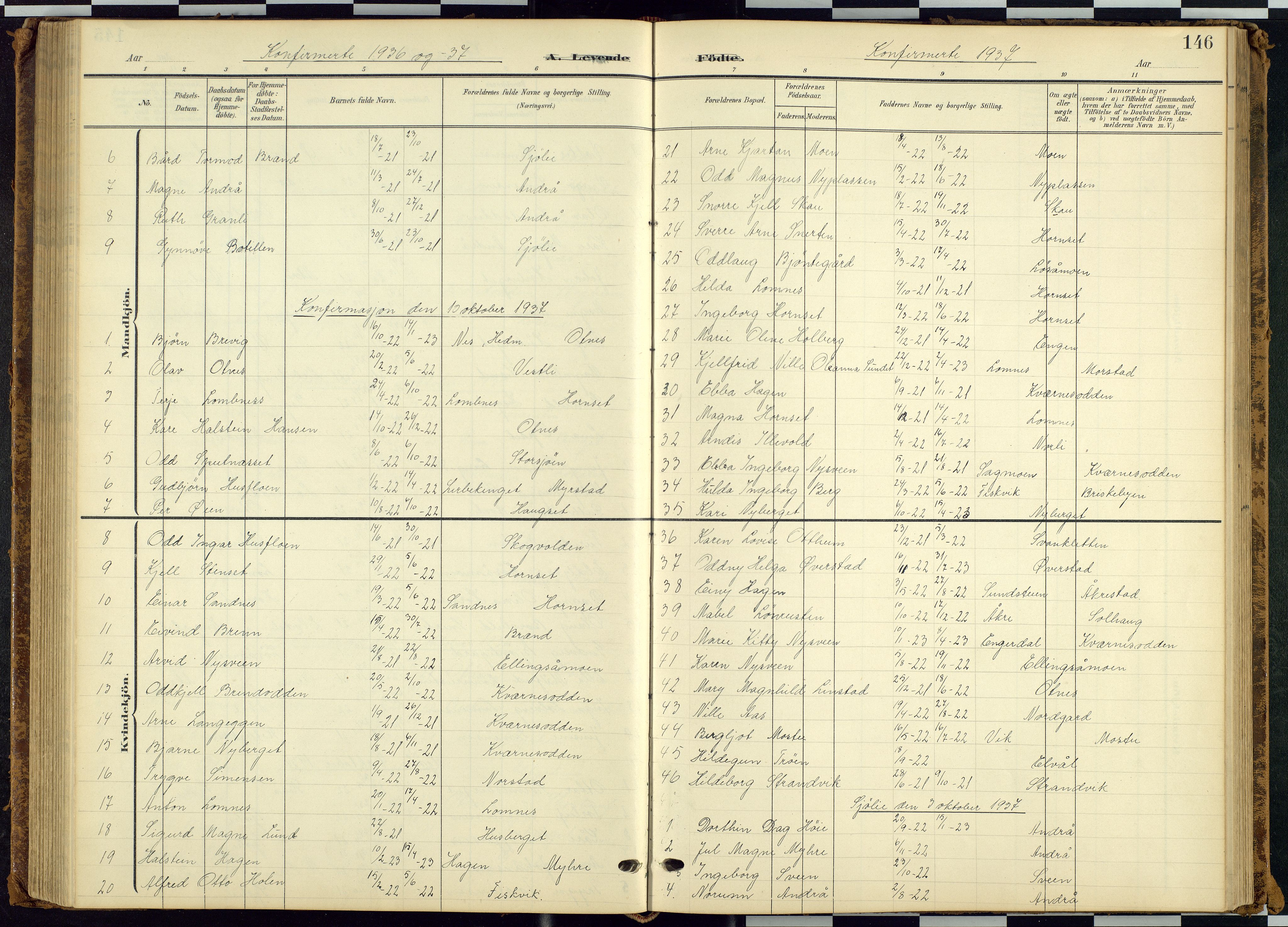 Rendalen prestekontor, SAH/PREST-054/H/Ha/Hab/L0010: Parish register (copy) no. 10, 1903-1940, p. 146