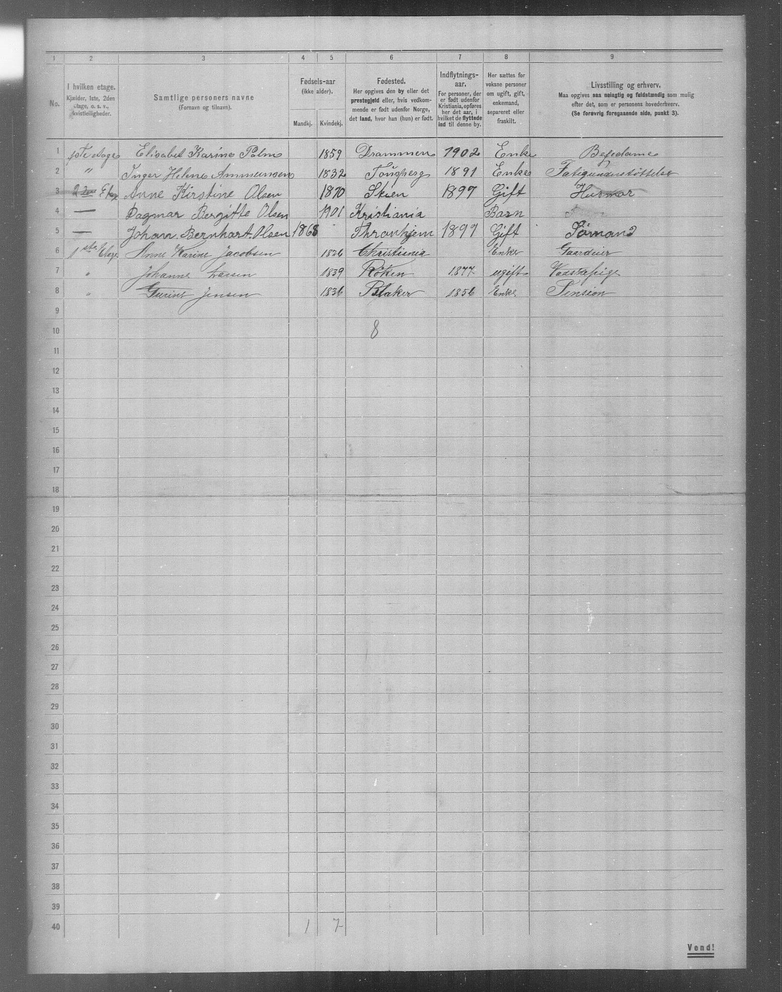 OBA, Municipal Census 1904 for Kristiania, 1904, p. 18427