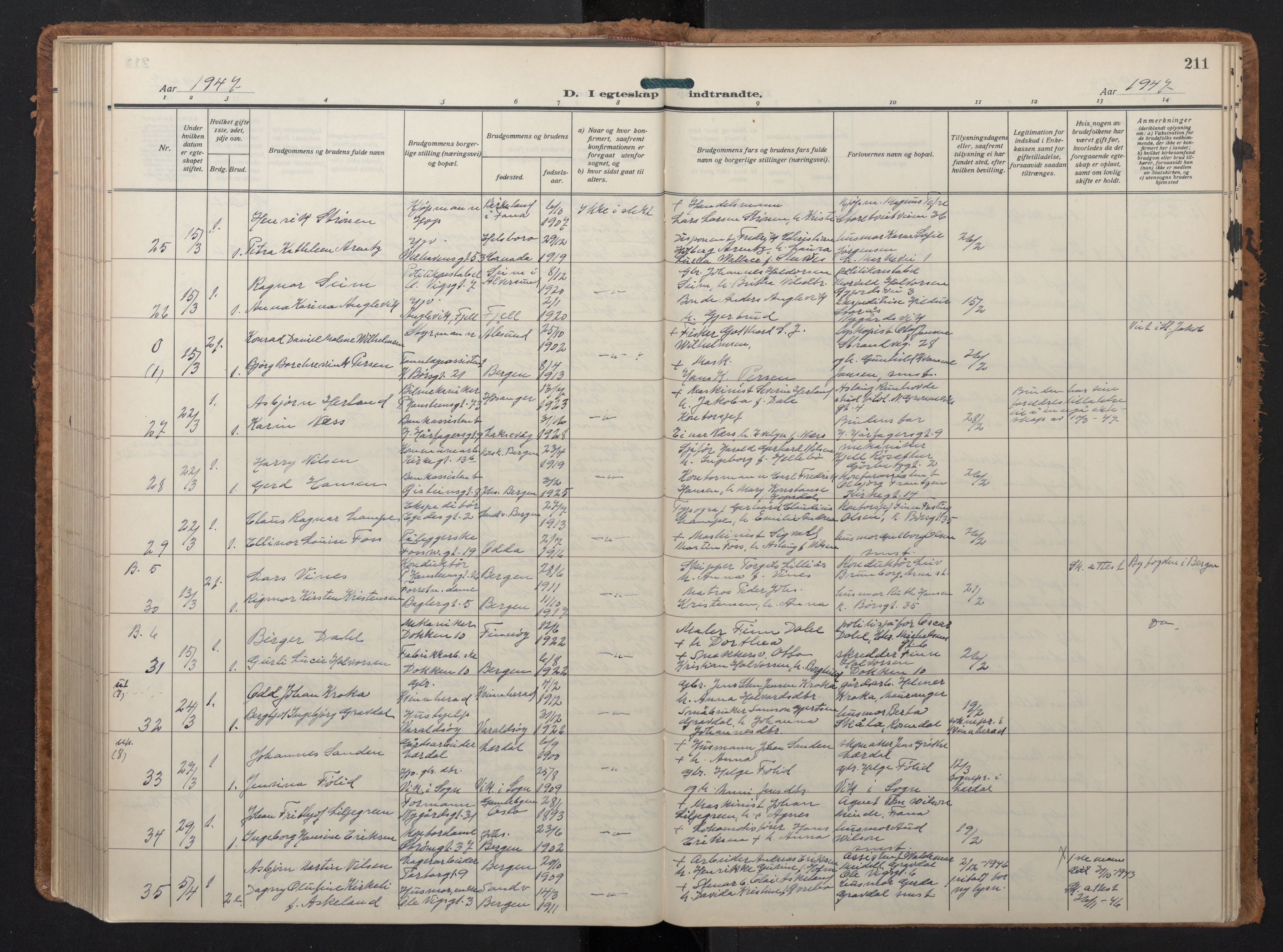 Johanneskirken sokneprestembete, AV/SAB-A-76001/H/Hab: Parish register (copy) no. C 3, 1929-1949, p. 210b-211a