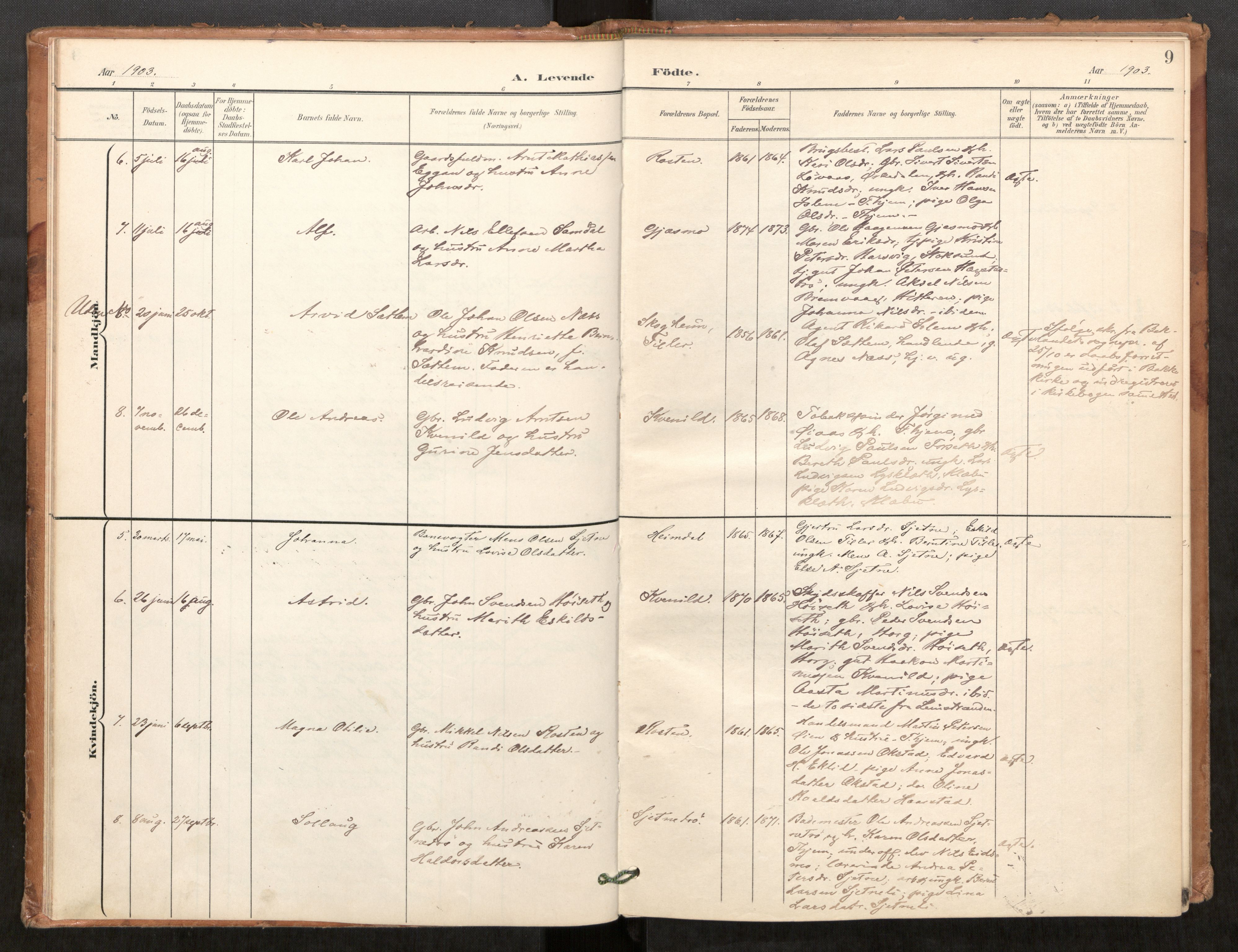 Klæbu sokneprestkontor, SAT/A-1112: Parish register (official) no. 2, 1900-1916, p. 9