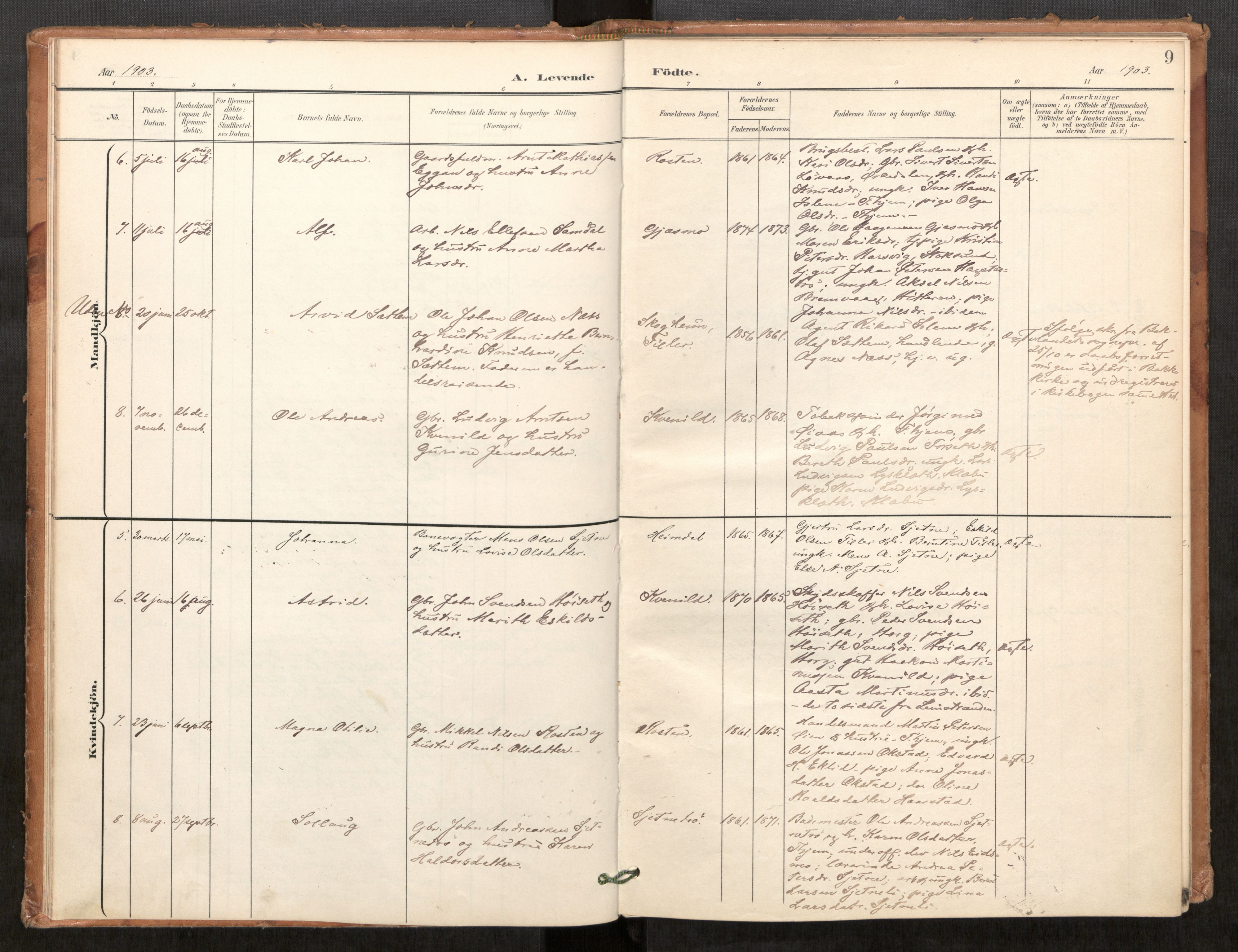 Klæbu sokneprestkontor, AV/SAT-A-1112: Parish register (official) no. 2, 1900-1916, p. 9