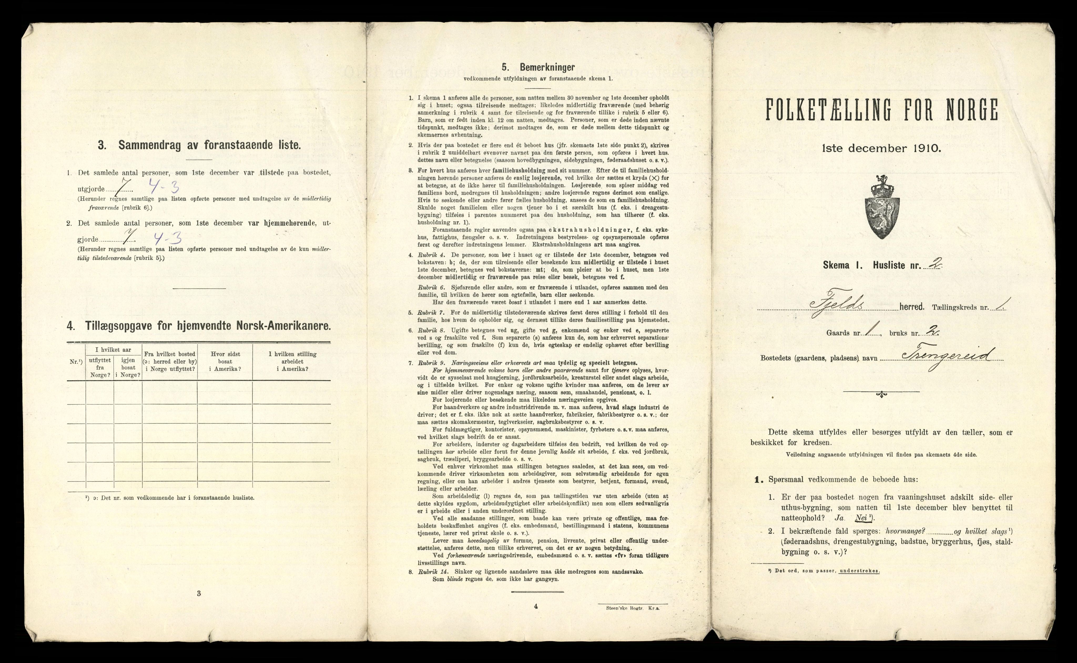 RA, 1910 census for Fjell, 1910, p. 41