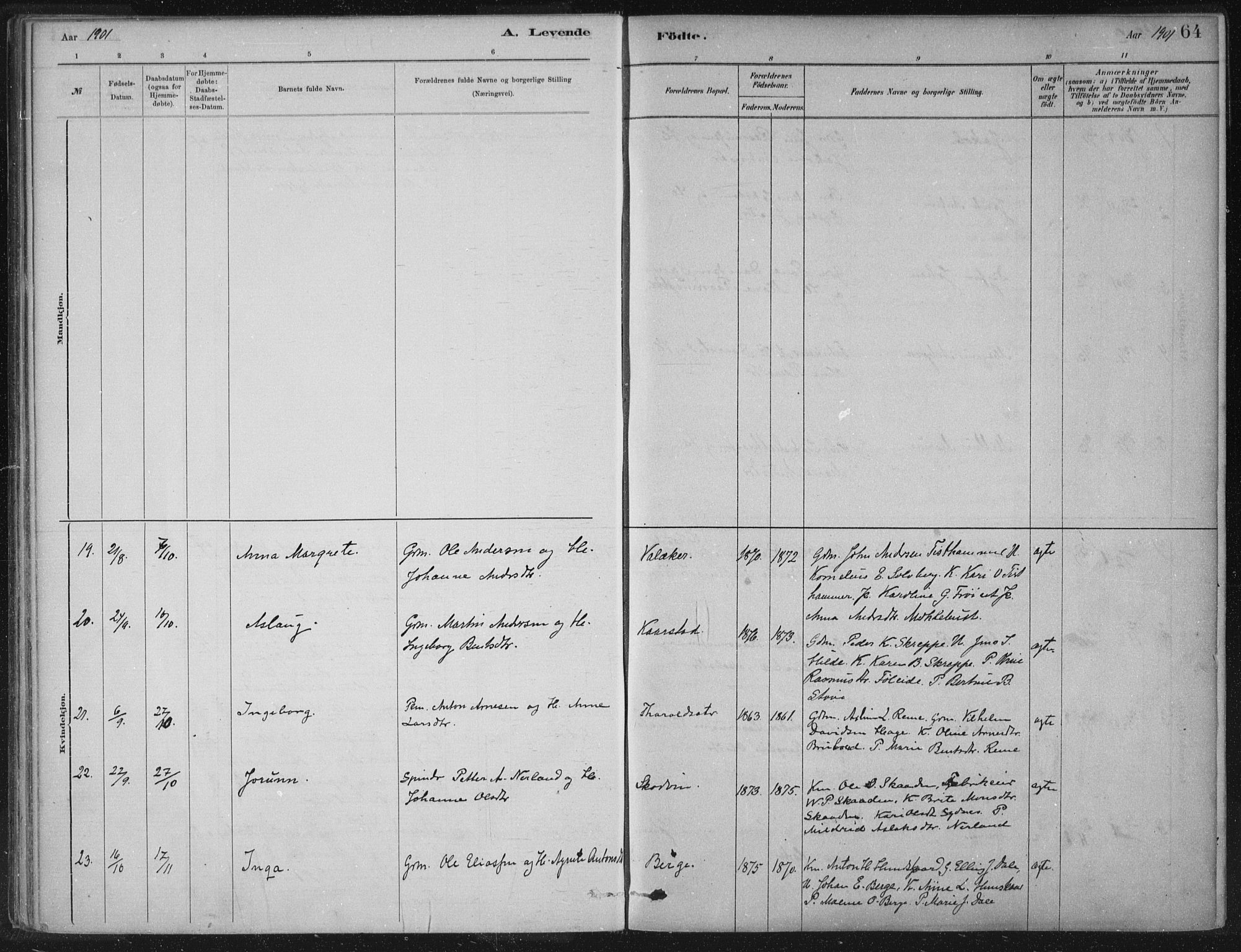 Innvik sokneprestembete, AV/SAB-A-80501: Parish register (official) no. B  1, 1879-1902, p. 64