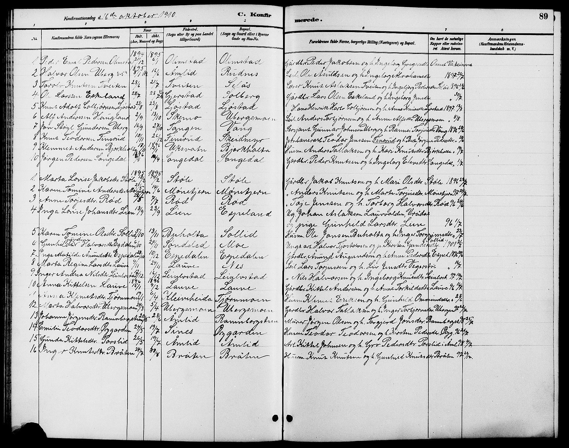 Gjerstad sokneprestkontor, AV/SAK-1111-0014/F/Fb/Fbb/L0004: Parish register (copy) no. B 4, 1890-1910, p. 89