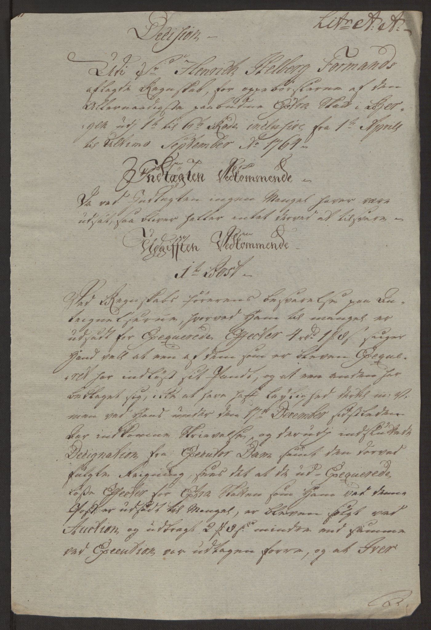 Rentekammeret inntil 1814, Reviderte regnskaper, Byregnskaper, AV/RA-EA-4066/R/Rp/L0367/0001: [P21] Kontribusjonsregnskap / Ekstraskatt, 1764, p. 106