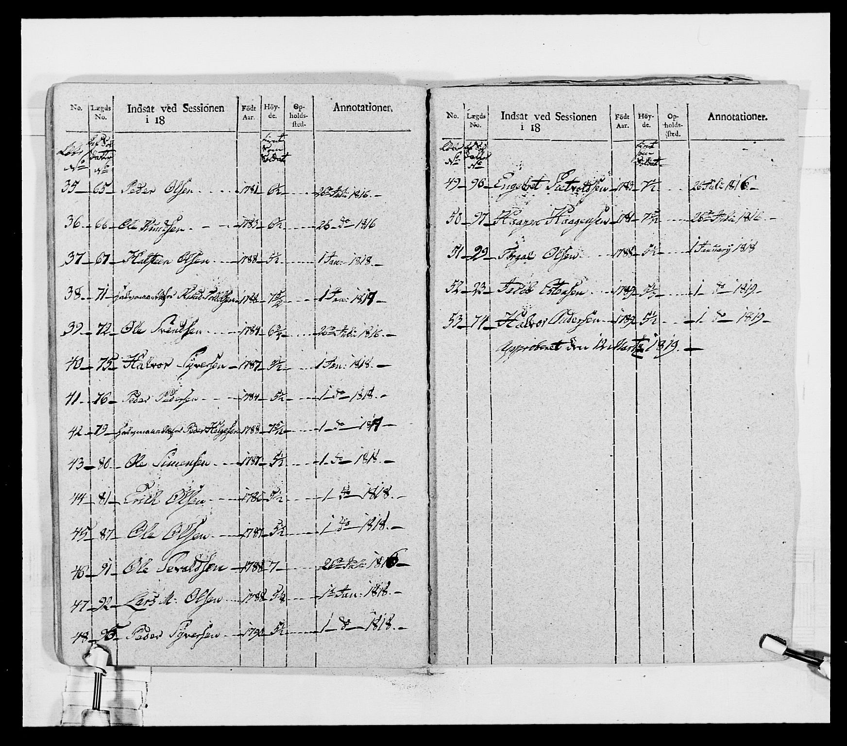 Generalitets- og kommissariatskollegiet, Det kongelige norske kommissariatskollegium, AV/RA-EA-5420/E/Eh/L0027: Skiløperkompaniene, 1812-1832, p. 186