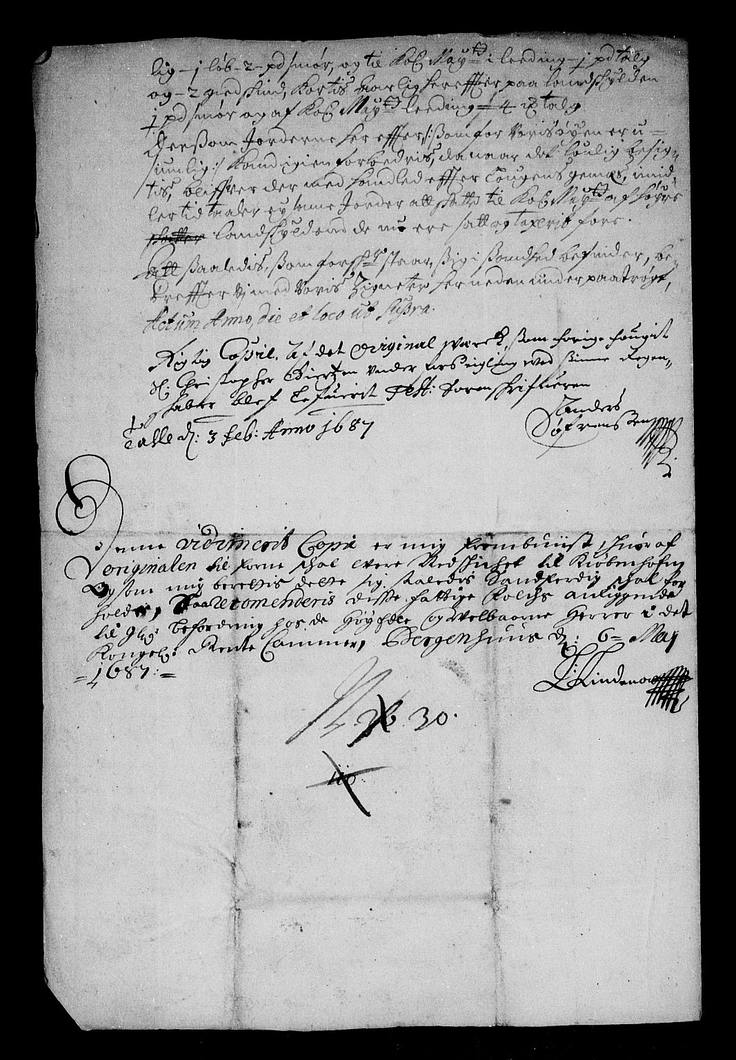 Rentekammeret inntil 1814, Reviderte regnskaper, Stiftamtstueregnskaper, Bergen stiftamt, AV/RA-EA-6043/R/Rc/L0083: Bergen stiftamt, 1685-1687