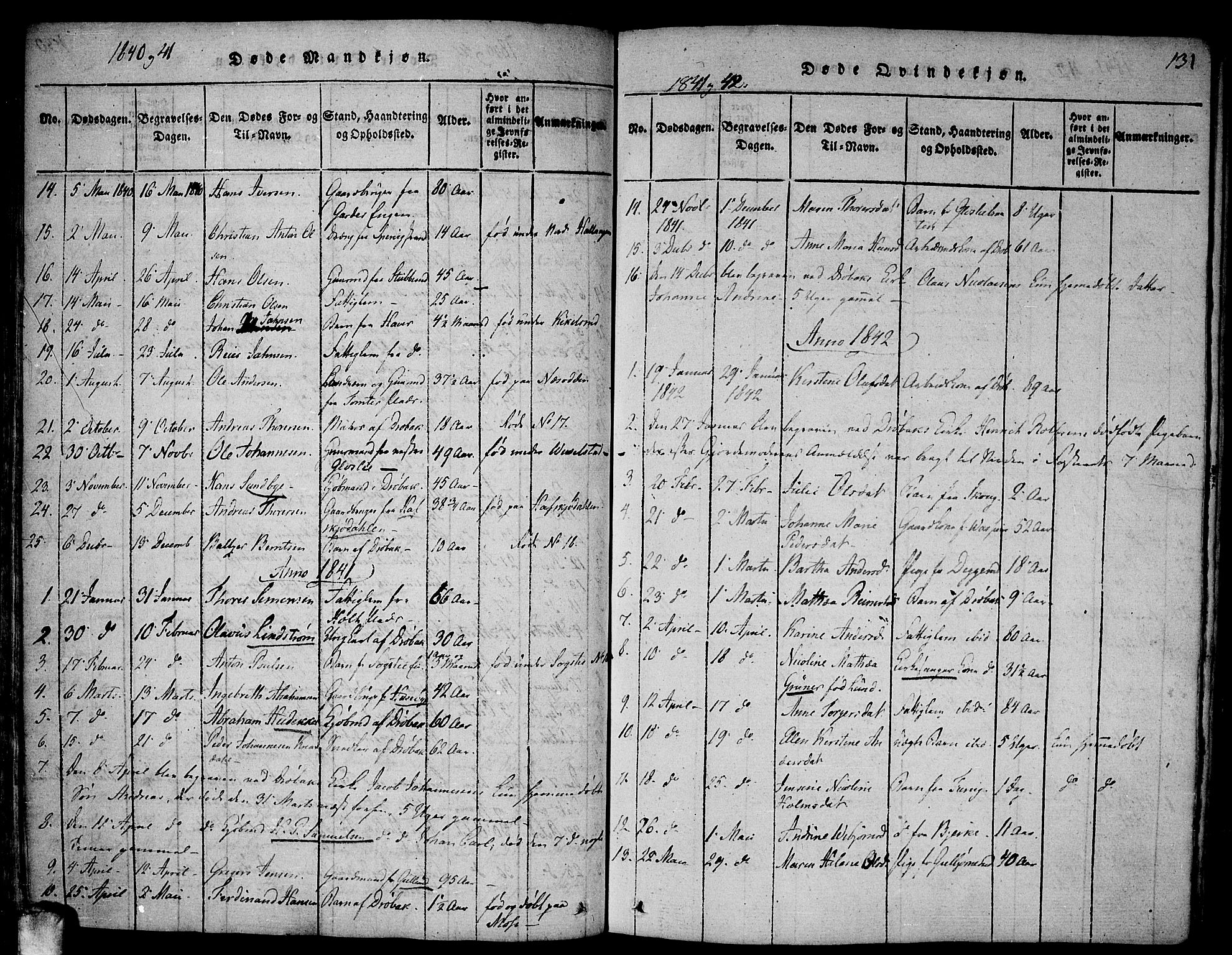 Drøbak prestekontor Kirkebøker, AV/SAO-A-10142a/F/Fa/L0001: Parish register (official) no. I 1, 1816-1842, p. 131