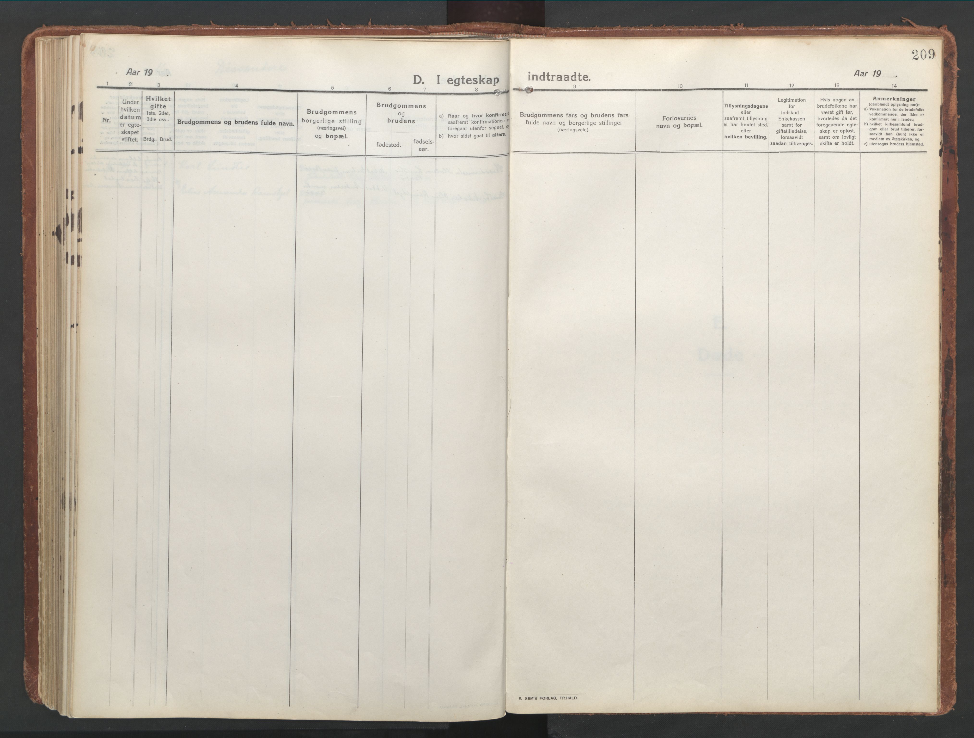 Ministerialprotokoller, klokkerbøker og fødselsregistre - Nordland, AV/SAT-A-1459/850/L0715: Curate's parish register no. 850B05, 1913-1924, p. 209