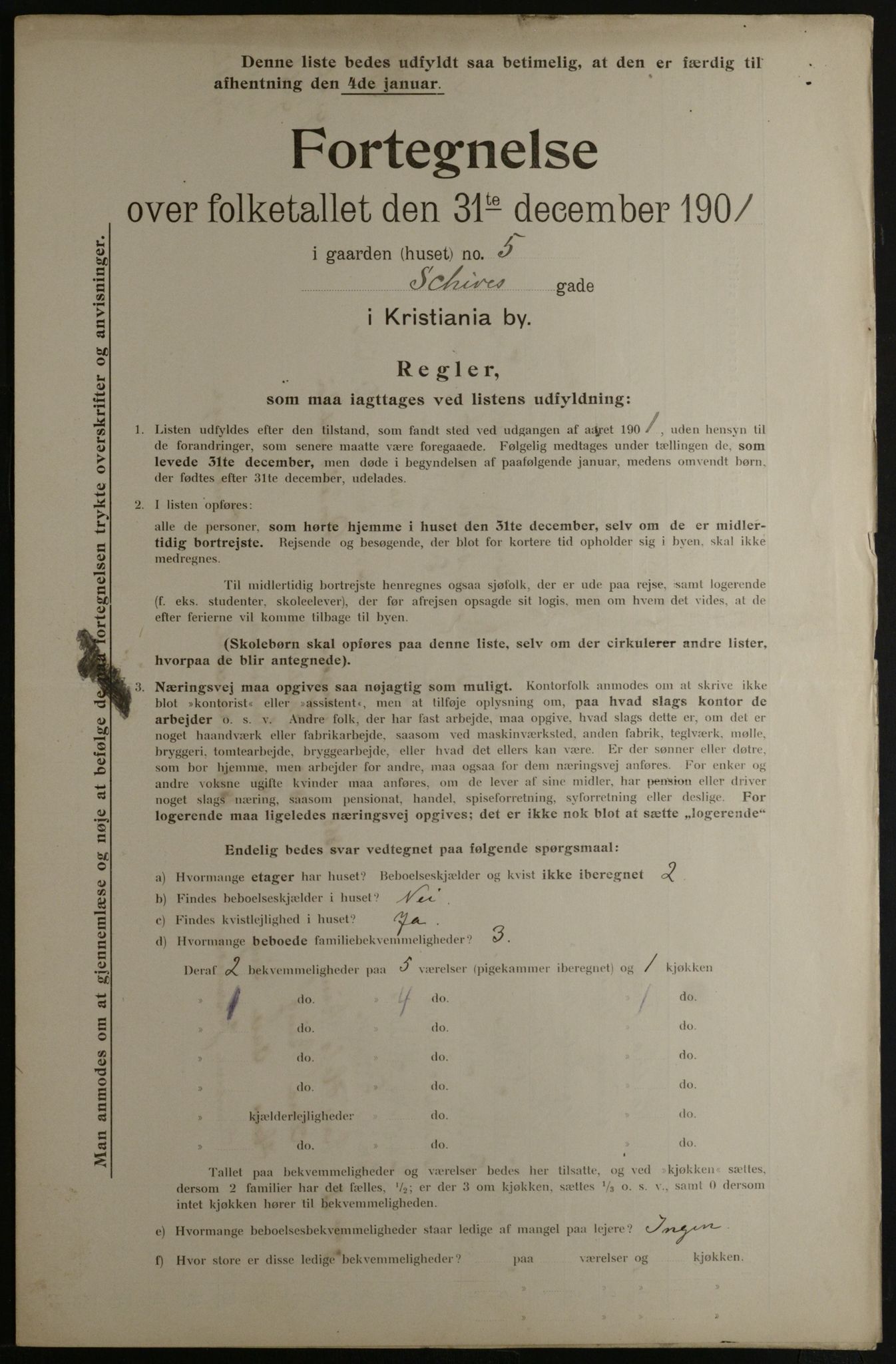 OBA, Municipal Census 1901 for Kristiania, 1901, p. 13904