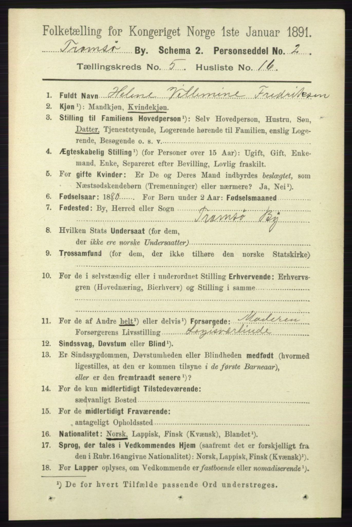 RA, 1891 census for 1902 Tromsø, 1891, p. 5035