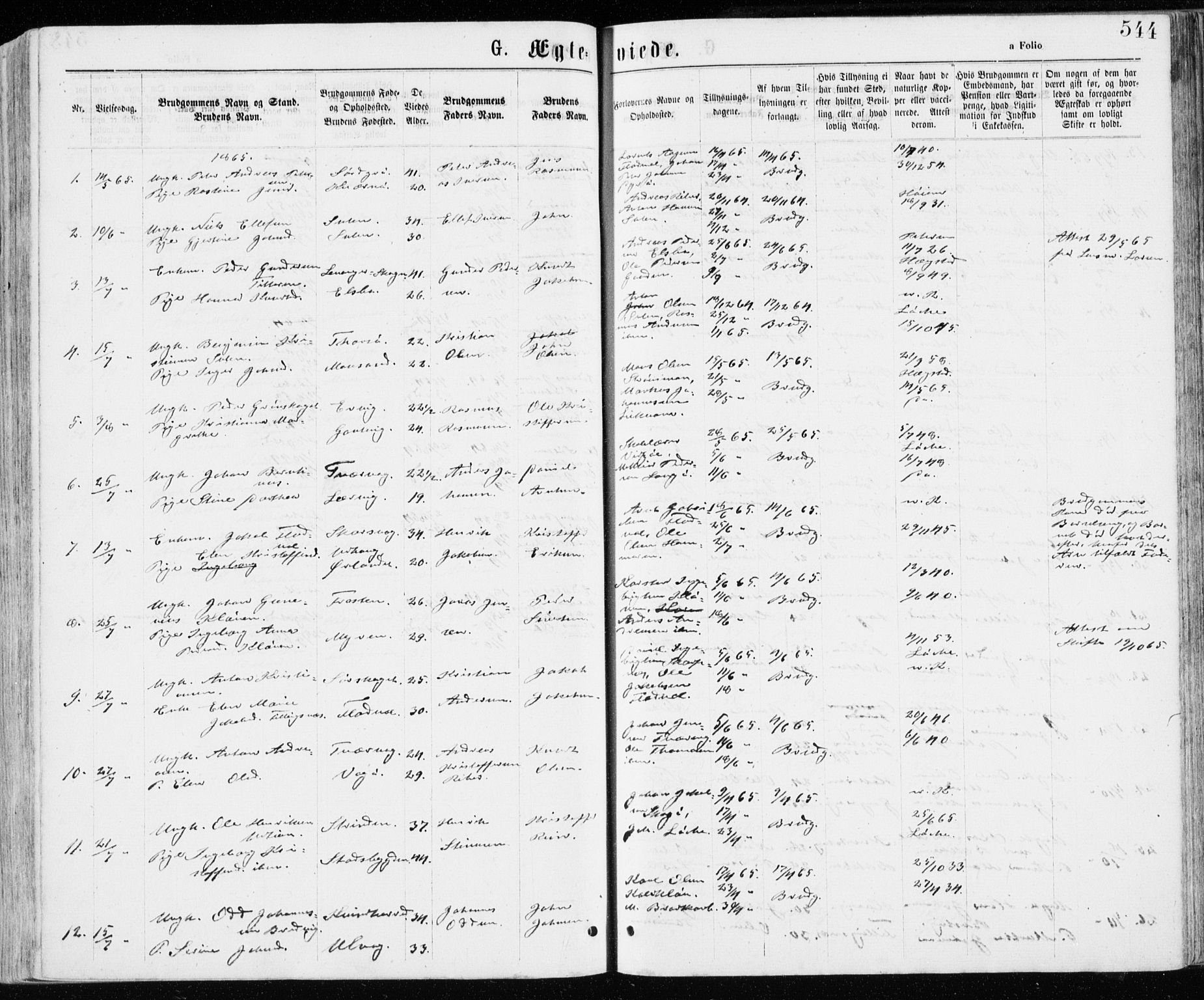 Ministerialprotokoller, klokkerbøker og fødselsregistre - Sør-Trøndelag, SAT/A-1456/640/L0576: Parish register (official) no. 640A01, 1846-1876, p. 544