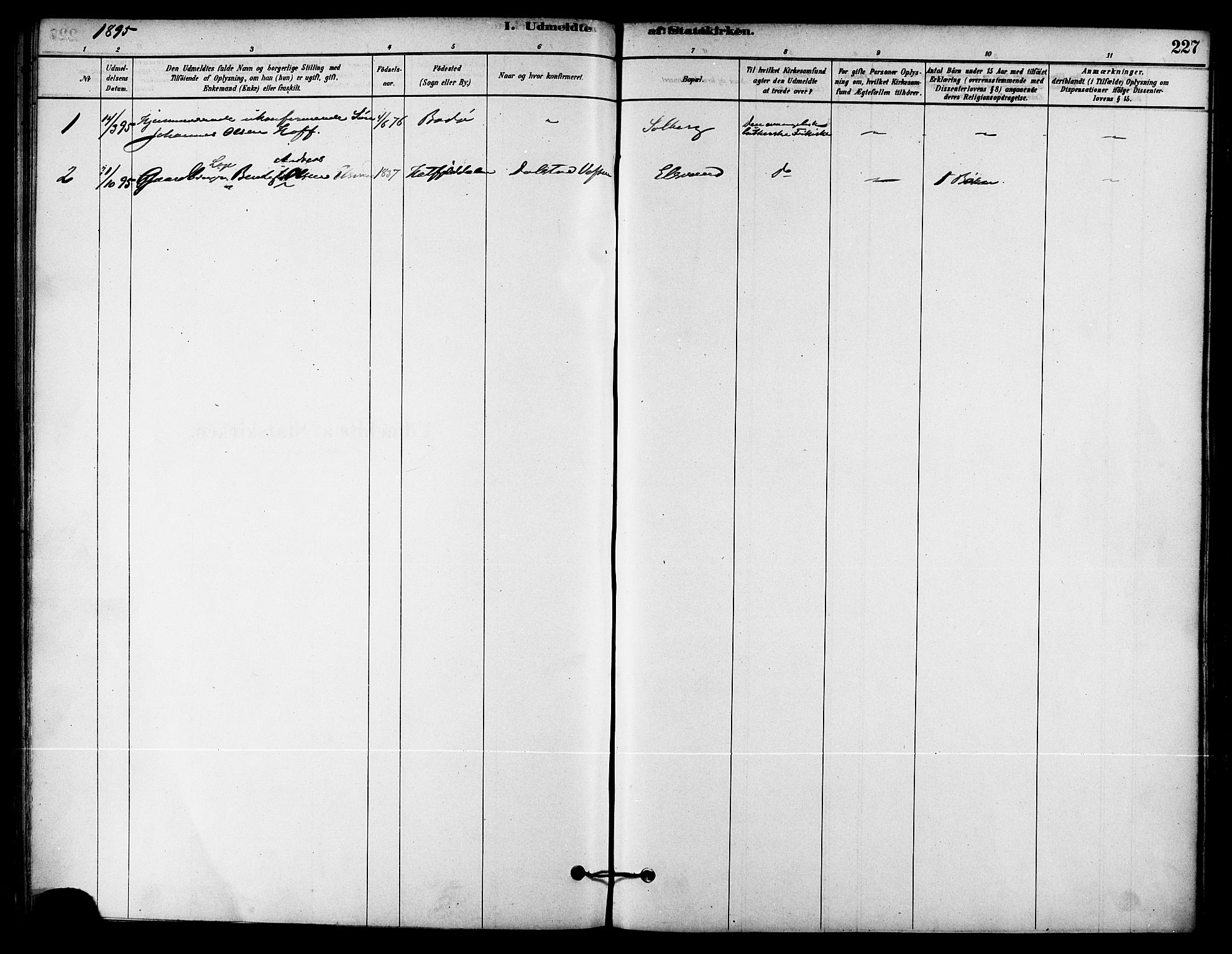 Ministerialprotokoller, klokkerbøker og fødselsregistre - Nordland, AV/SAT-A-1459/823/L0325: Parish register (official) no. 823A02, 1878-1898, p. 227