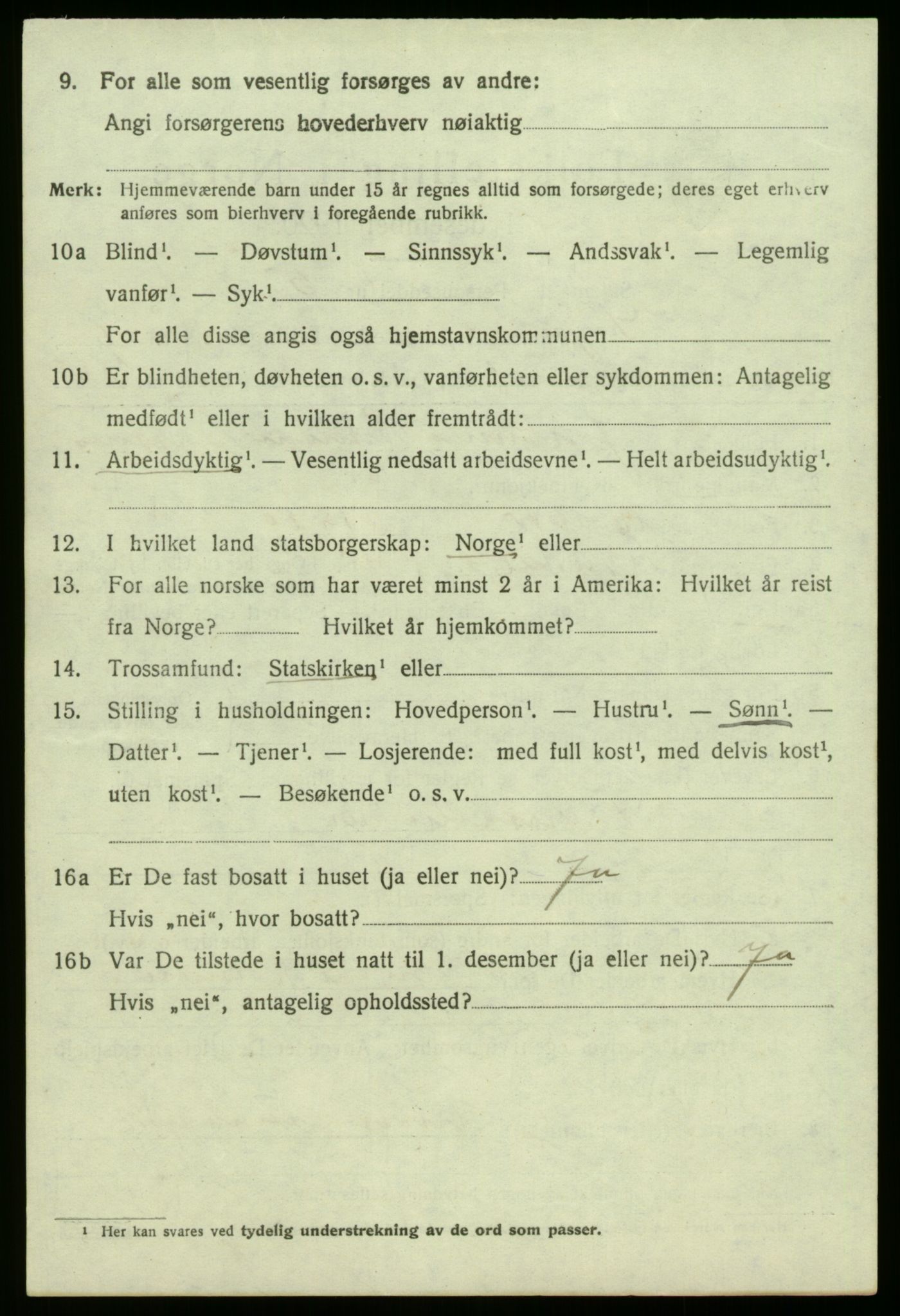 SAB, 1920 census for Sogndal, 1920, p. 1312