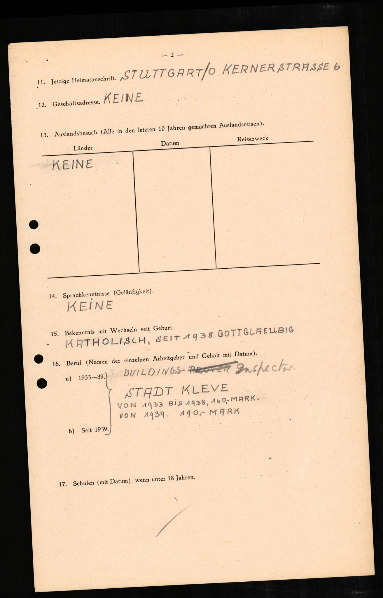 Forsvaret, Forsvarets overkommando II, AV/RA-RAFA-3915/D/Db/L0008: CI Questionaires. Tyske okkupasjonsstyrker i Norge. Tyskere., 1945-1946, p. 52