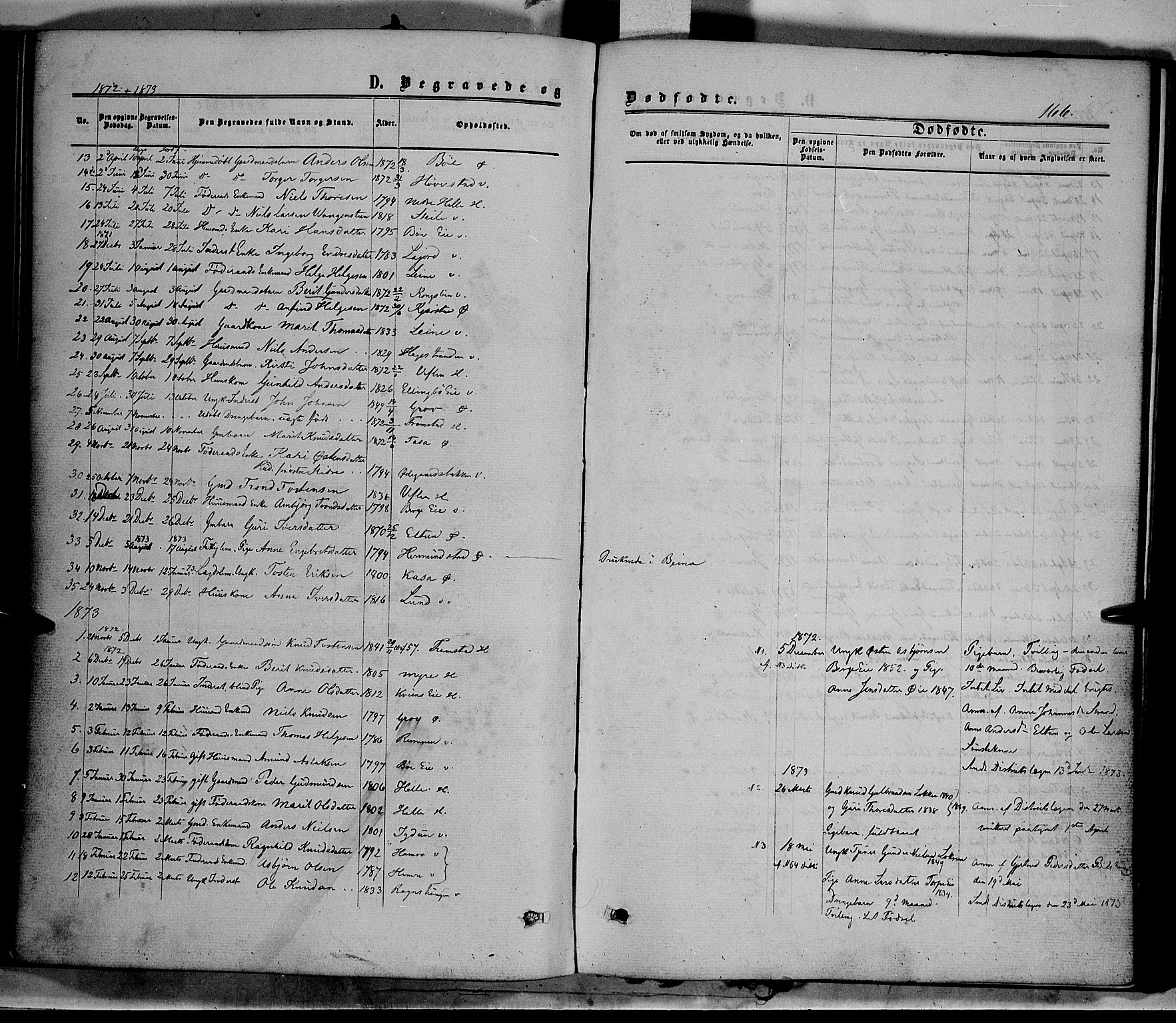 Vang prestekontor, Valdres, SAH/PREST-140/H/Ha/L0007: Parish register (official) no. 7, 1865-1881, p. 166