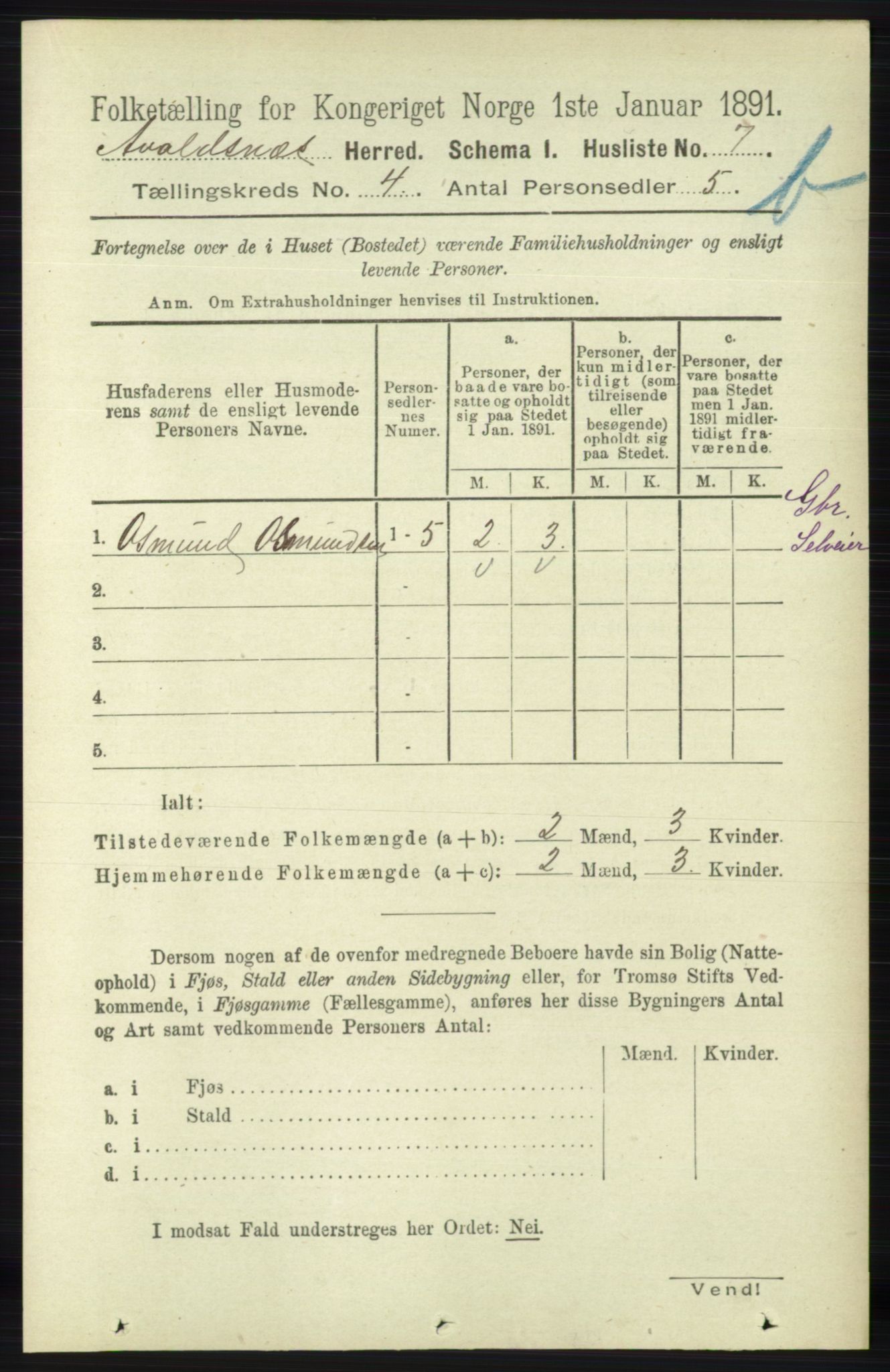 RA, 1891 census for 1147 Avaldsnes, 1891, p. 2792