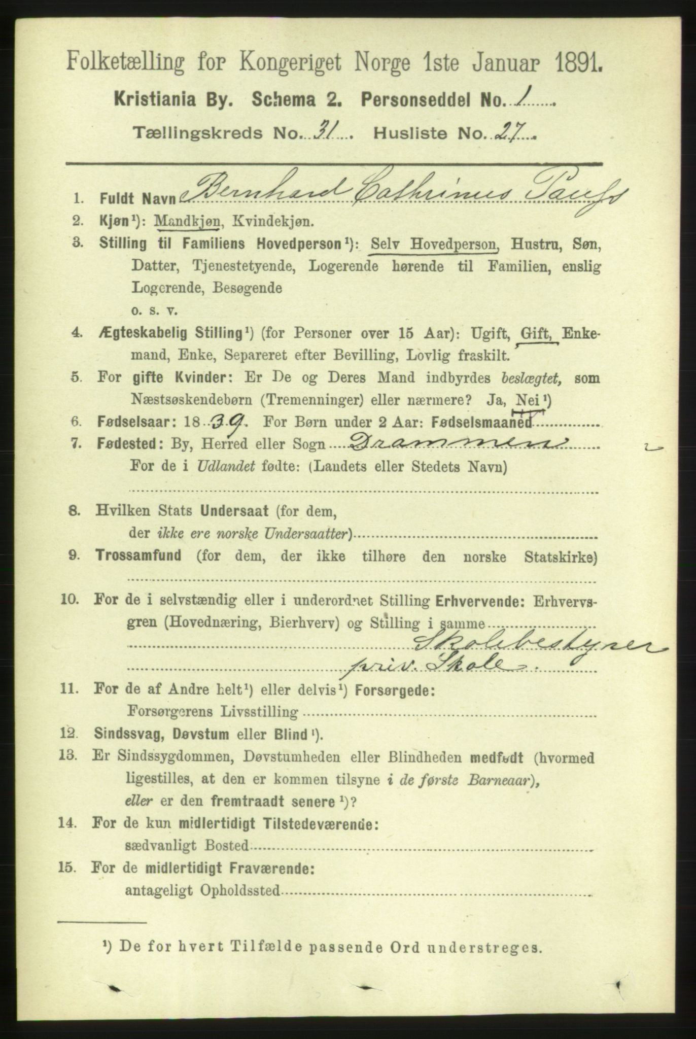 RA, 1891 census for 0301 Kristiania, 1891, p. 16755