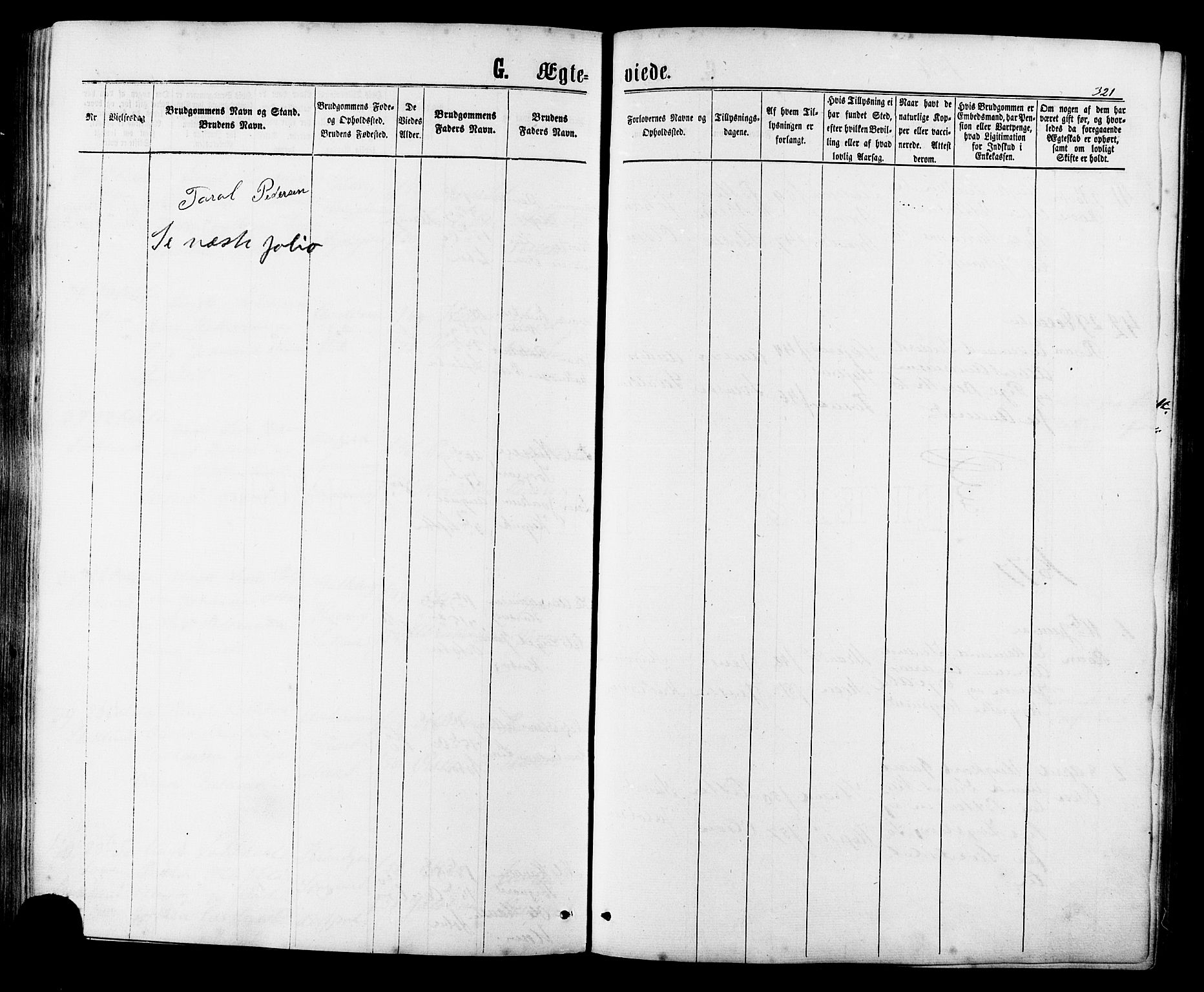 Ministerialprotokoller, klokkerbøker og fødselsregistre - Sør-Trøndelag, SAT/A-1456/657/L0706: Parish register (official) no. 657A07, 1867-1878, p. 321