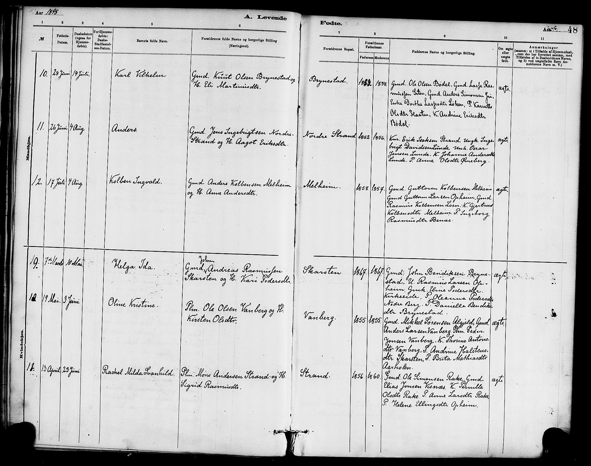 Innvik sokneprestembete, AV/SAB-A-80501: Parish register (official) no. C 1, 1879-1900, p. 48